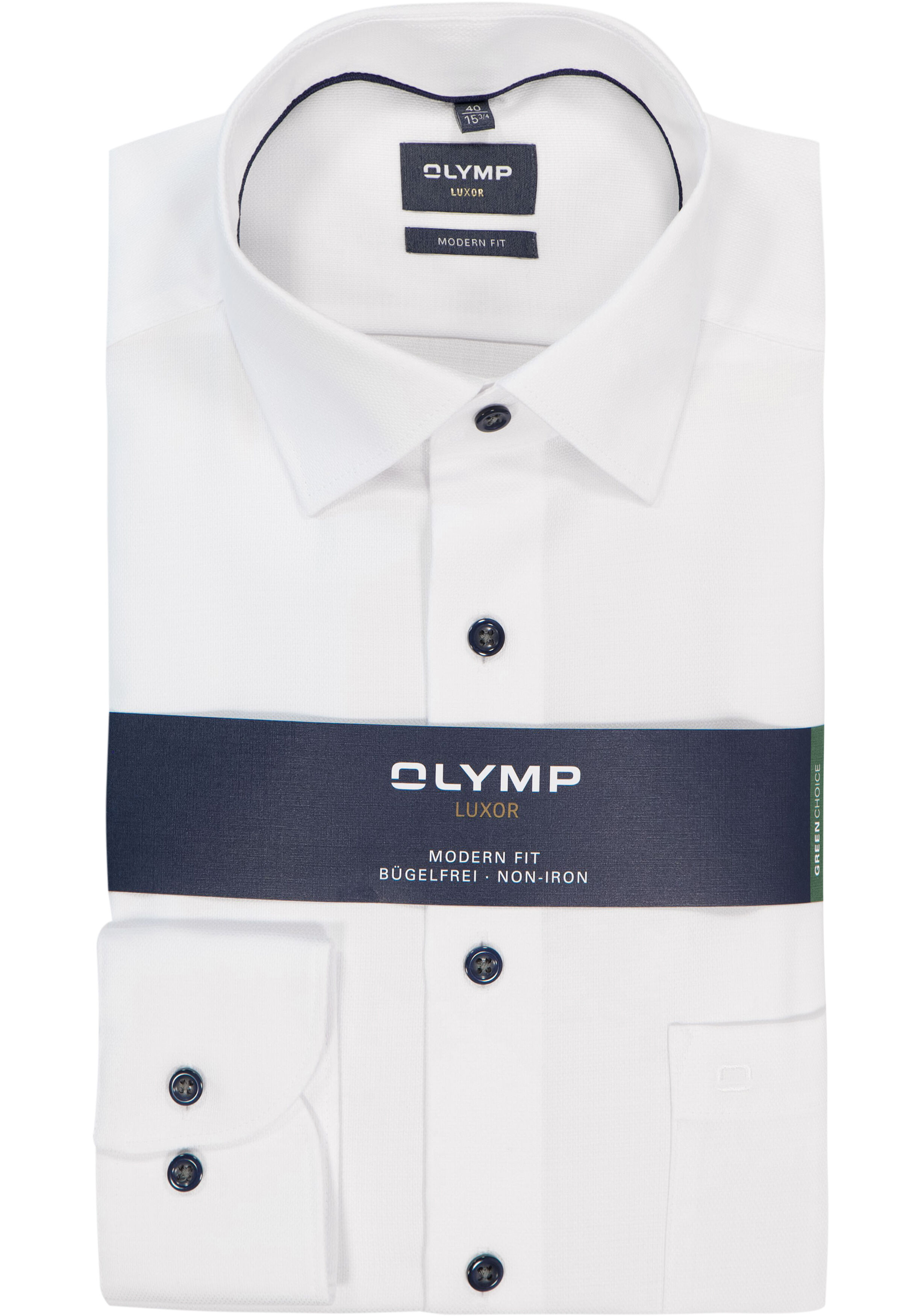 OLYMP Luxor modern fit overhemd, structuur, wit