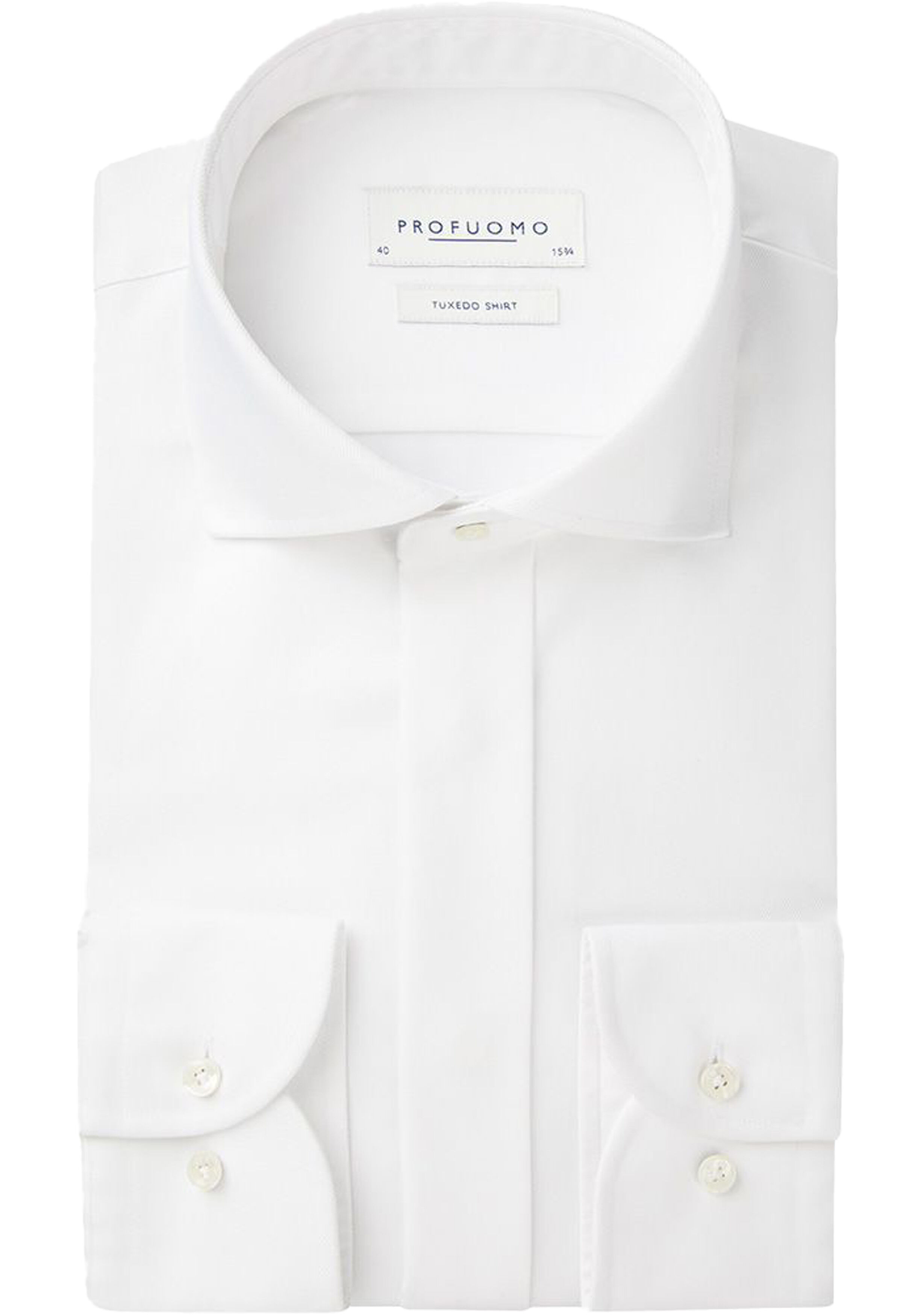 Profuomo slim fit heren overhemd, twill, wit
