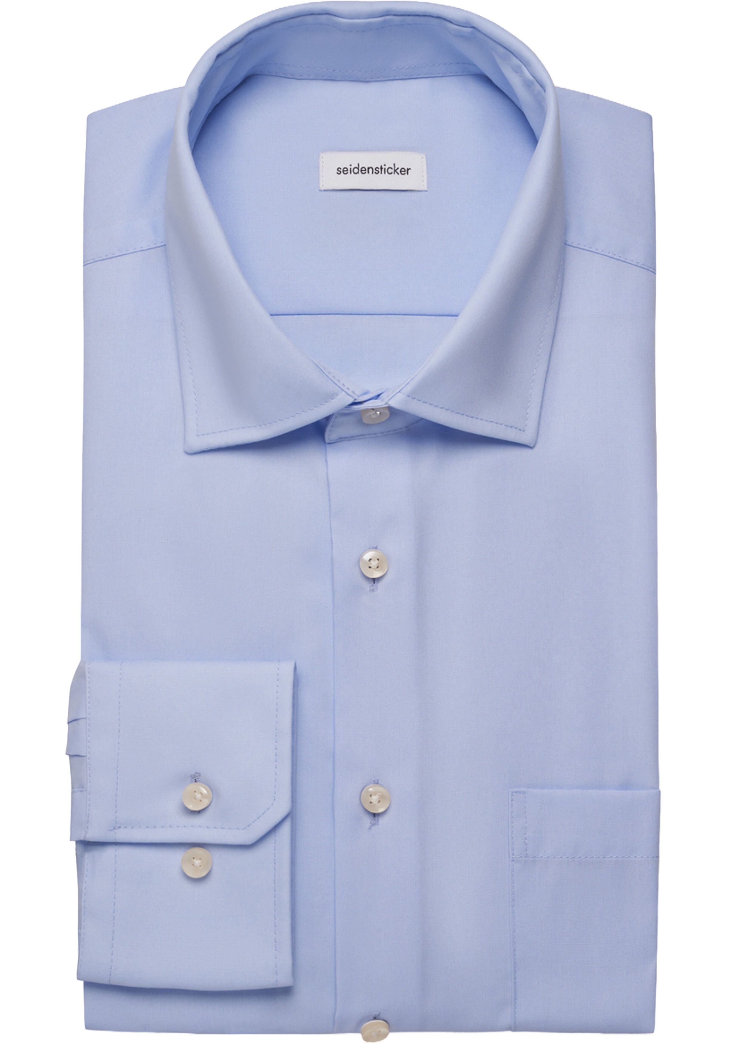 Seidensticker comfort fit overhemd, popeline, blauw