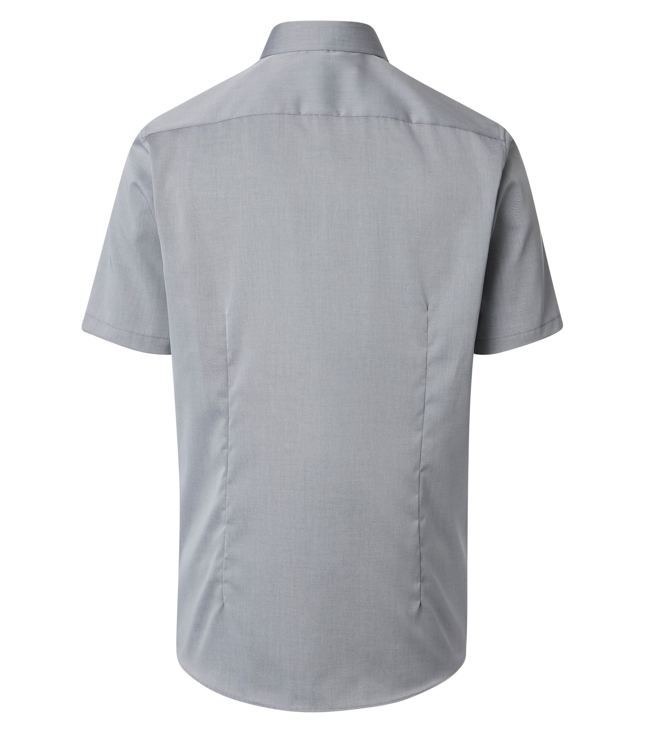 VENTI modern fit overhemd, korte mouw, twill, grijs