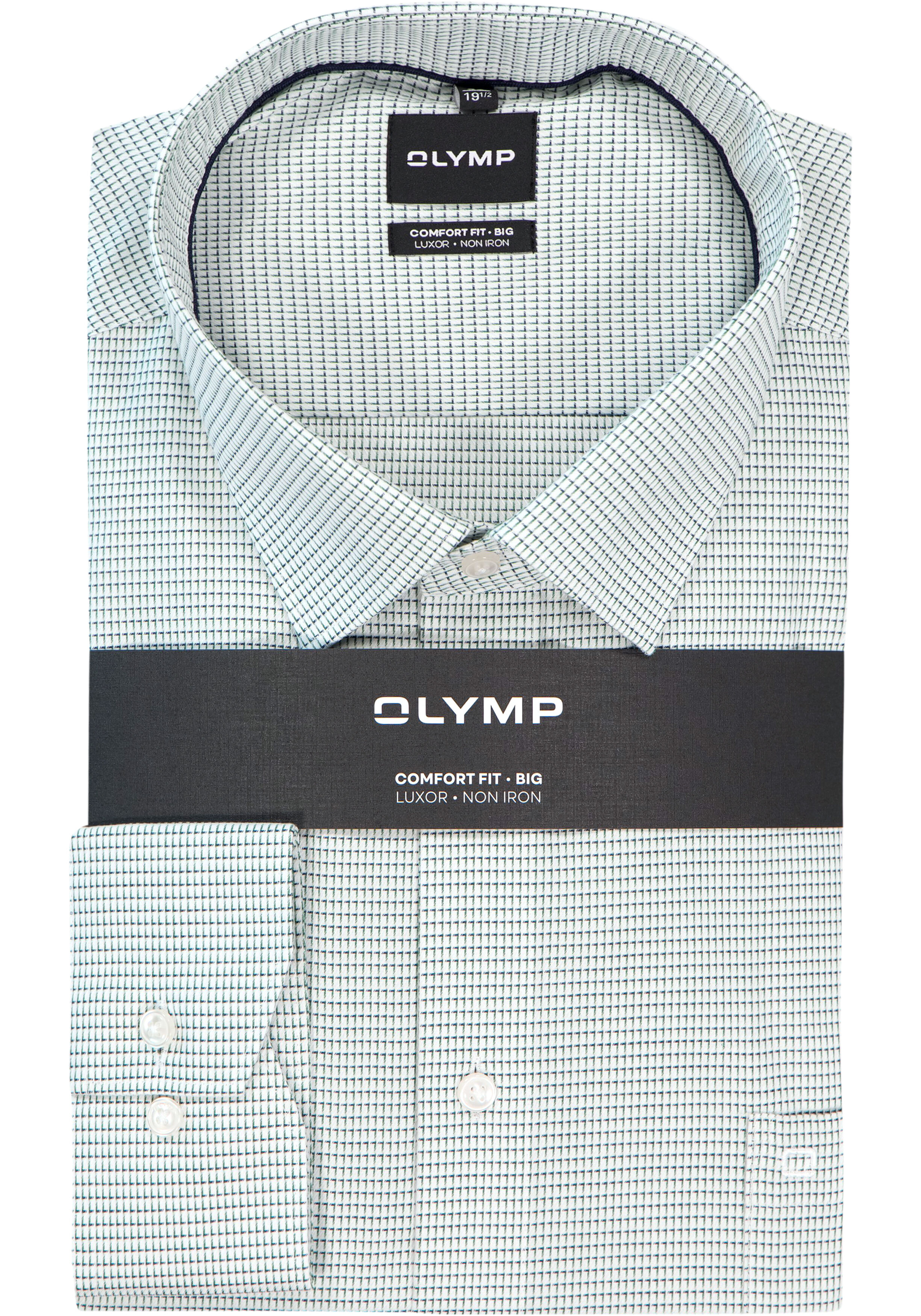 OLYMP Luxor comfort fit Big overhemd, structuur, groen