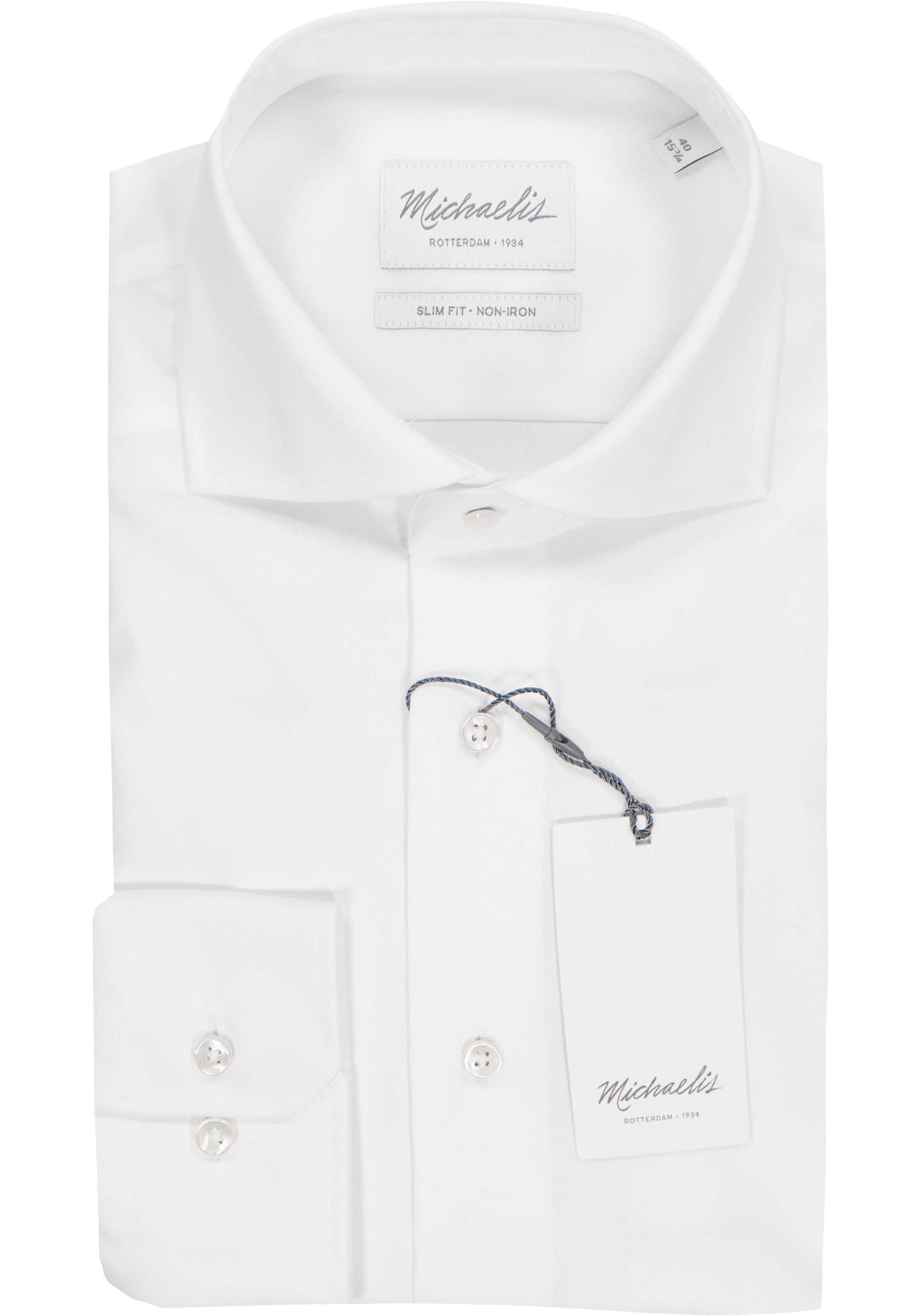 Michaelis slim fit overhemd, twill, wit 