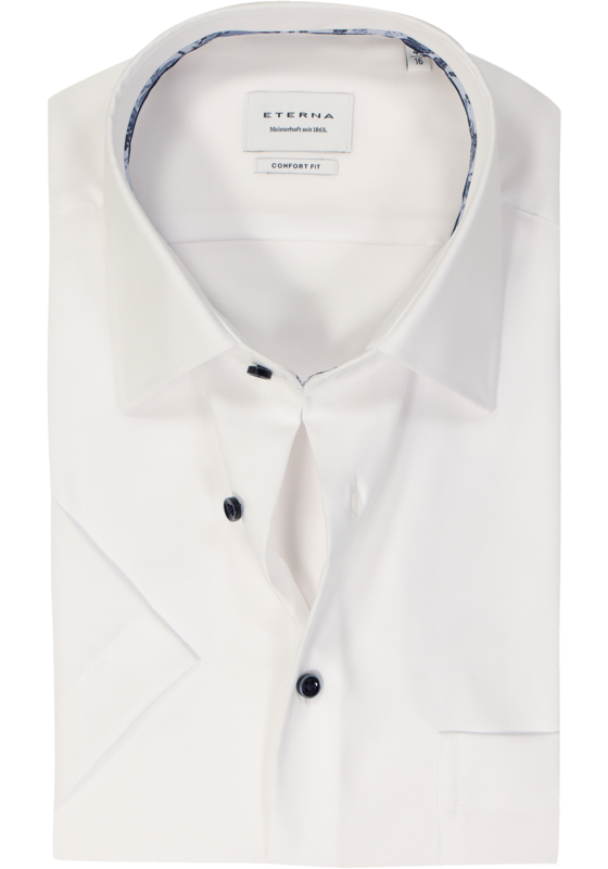 ETERNA comfort fit overhemd korte mouw, Oxford, wit ETERNA comfort fit overhemd korte mouw, Oxford, wit