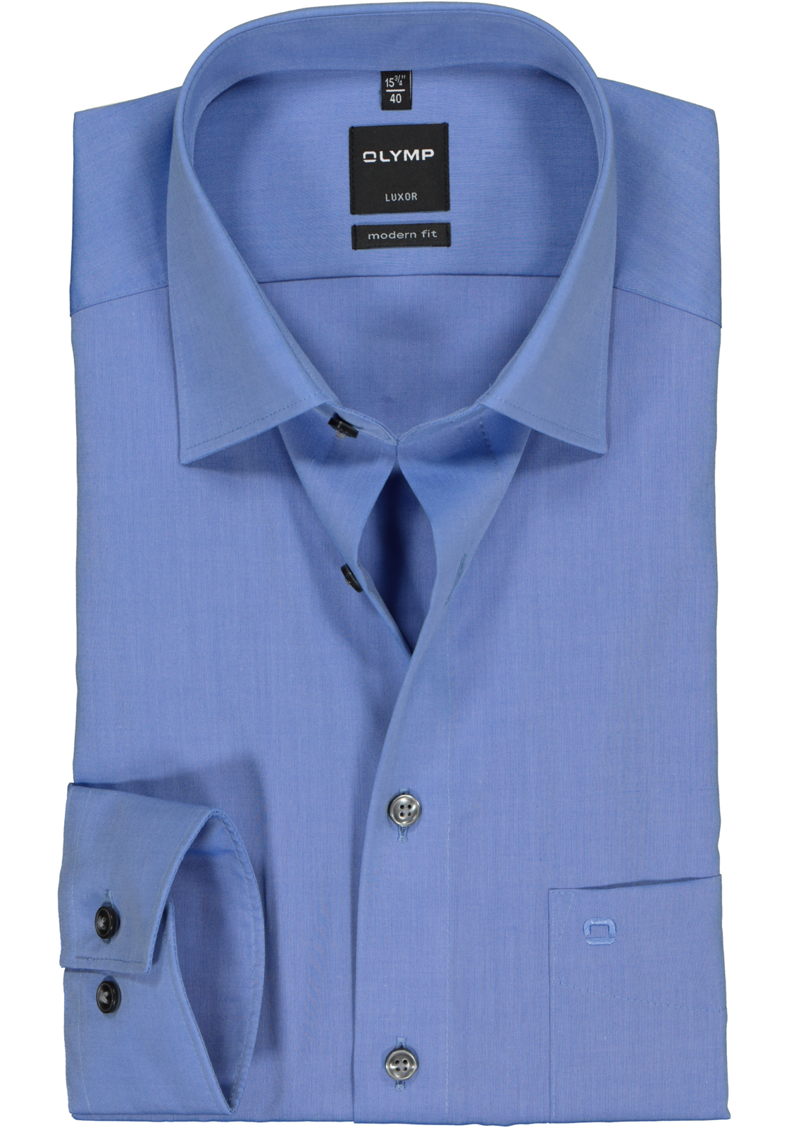 1-4025708156374_olymp-overhemd_HR OLYMP Luxor modern fit overhemd, middel blauw