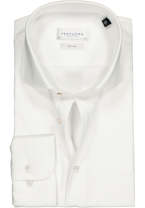 Profuomo slim fit overhemd, mouwlengte 72 cm, twill, wit Profuomo slim fit overhemd, mouwlengte 72 cm, twill, wit