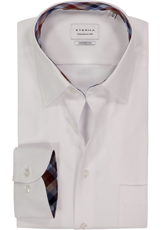ETERNA comfort fit overhemd, twill, wit ETERNA comfort fit overhemd, twill, wit