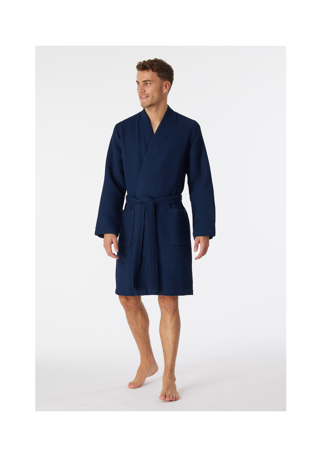 image_3_178401-803_3_1280x1280 SCHIESSER Essentials badjas, heren badjas wafelpique donkerblauw