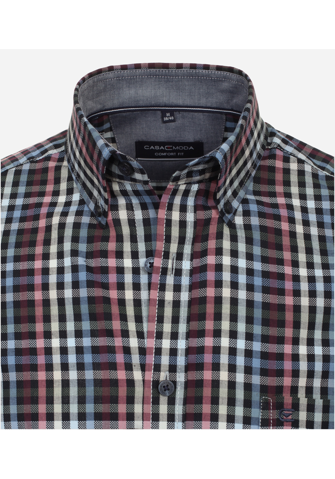 image_4_020d4acac60f9551af73a89ea4d35f9bjpgautoformatbgF3F3F3blend-alpha100blend-colorF3F3F3blend-modedarkenfitclampp CASA MODA Sport comfort fit overhemd, dobby, rood geruit