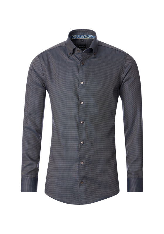 VENTI modern fit overhemd, dobby, bruin - 144321900-203 VENTI modern fit overhemd, dobby, bruin - 144321900-203