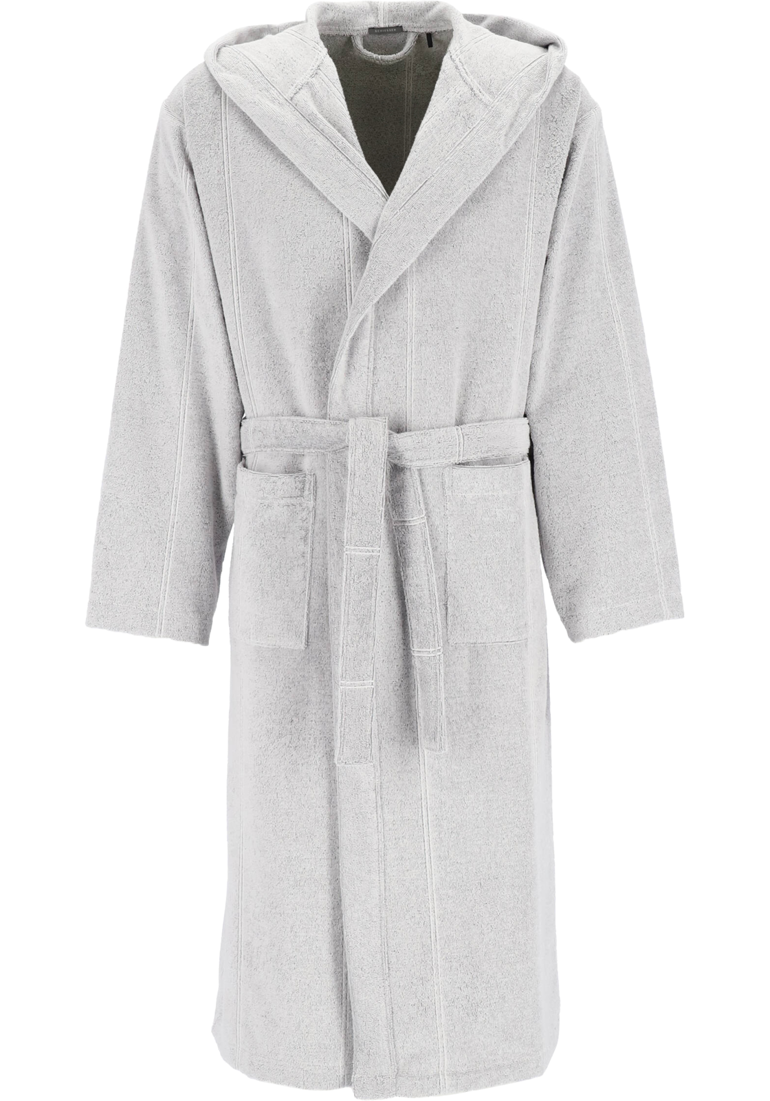 1-4007064247941-schiesser-SCHIESSER_151059204_BJ_grijs_4foto_HR_copy_2 SCHIESSER heren badjas, dik badstof, lichtgrijs met ingeweven streep