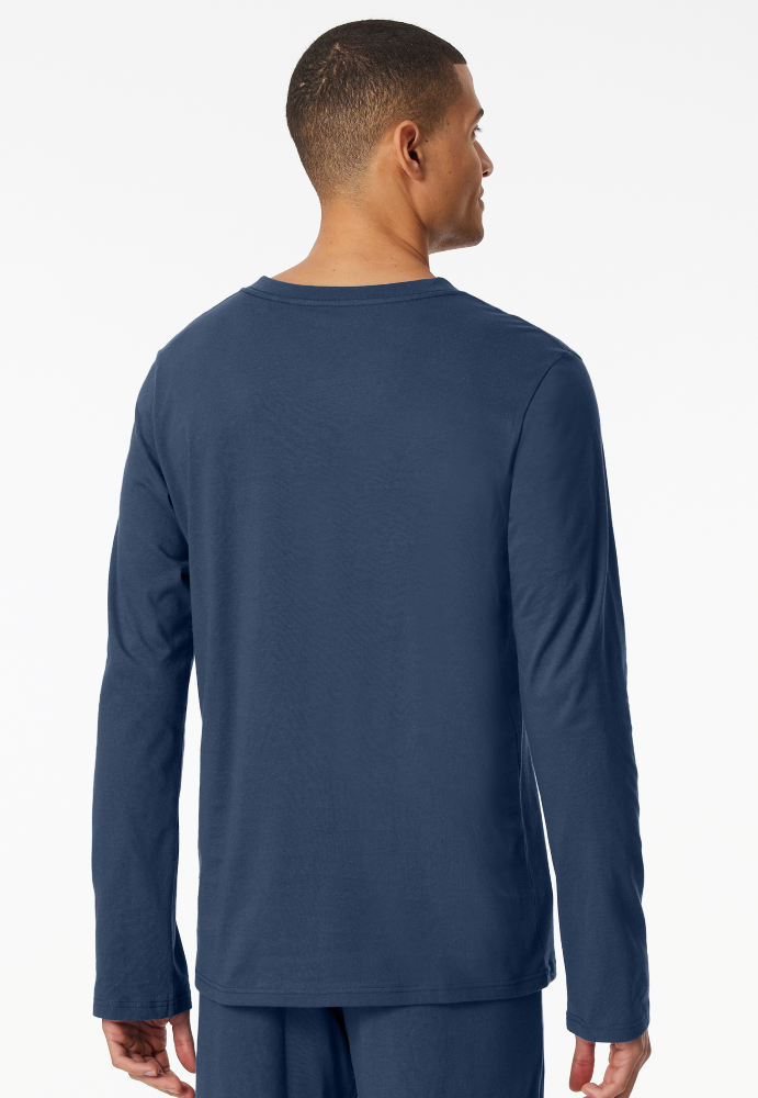 SCHIESSER Mix + Relax Shirt 1/1 arm, heren T-shirt lange mouw, royaalblauw