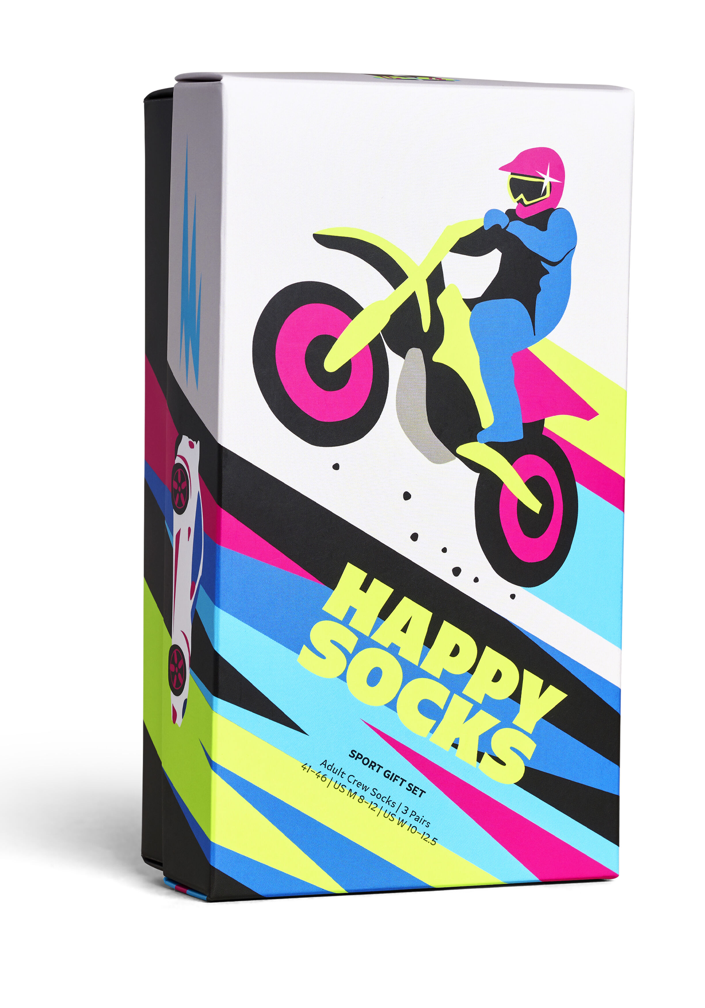Happy Socks Fast Sports Socks Gift Set (3-pack), unisex sokken in cadeauverpakking, grijs