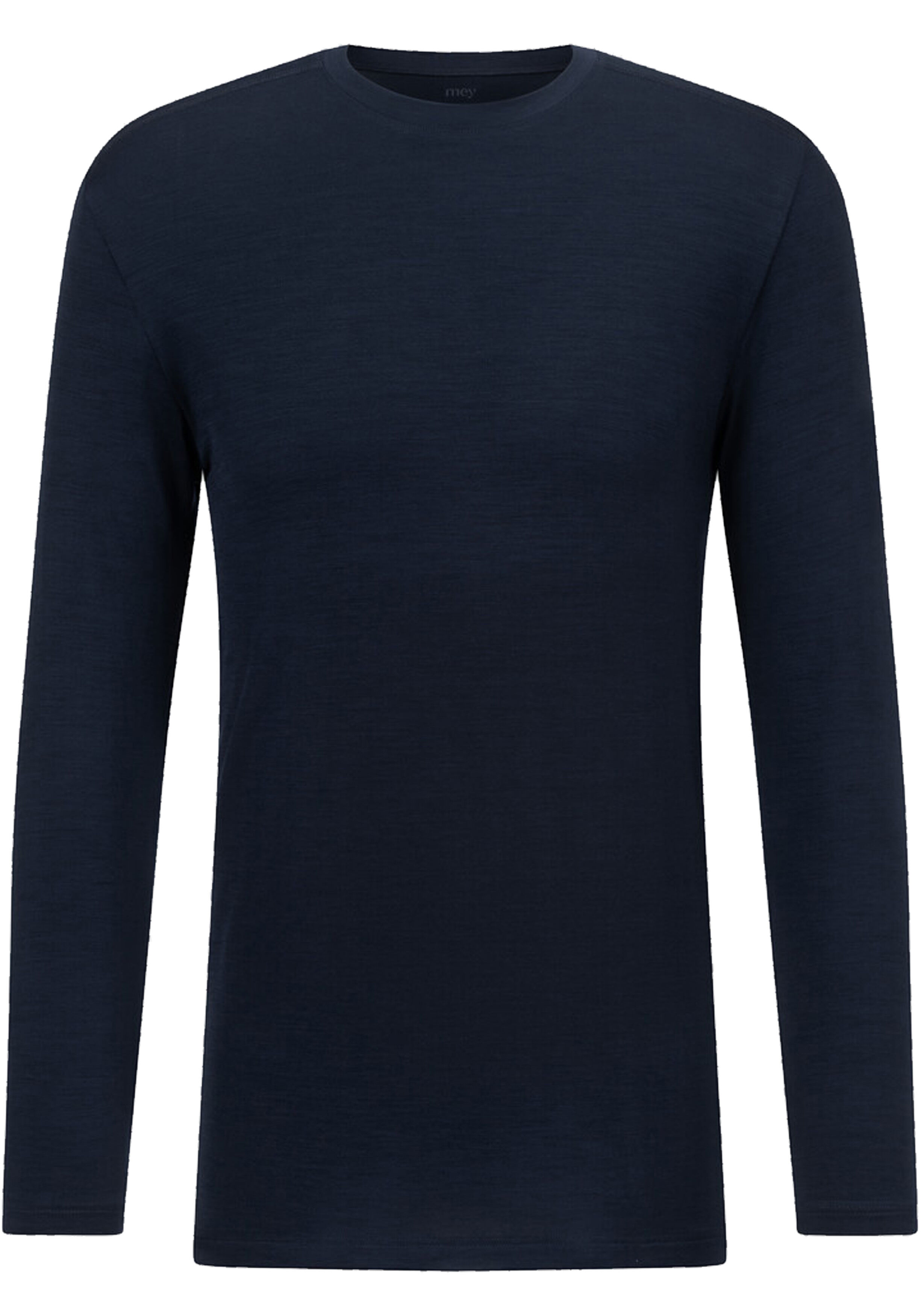 Mey heren T-shirt long sleeve Prfrmnc+, thermo T-shirt lange mouw met O-hals donkerblauw