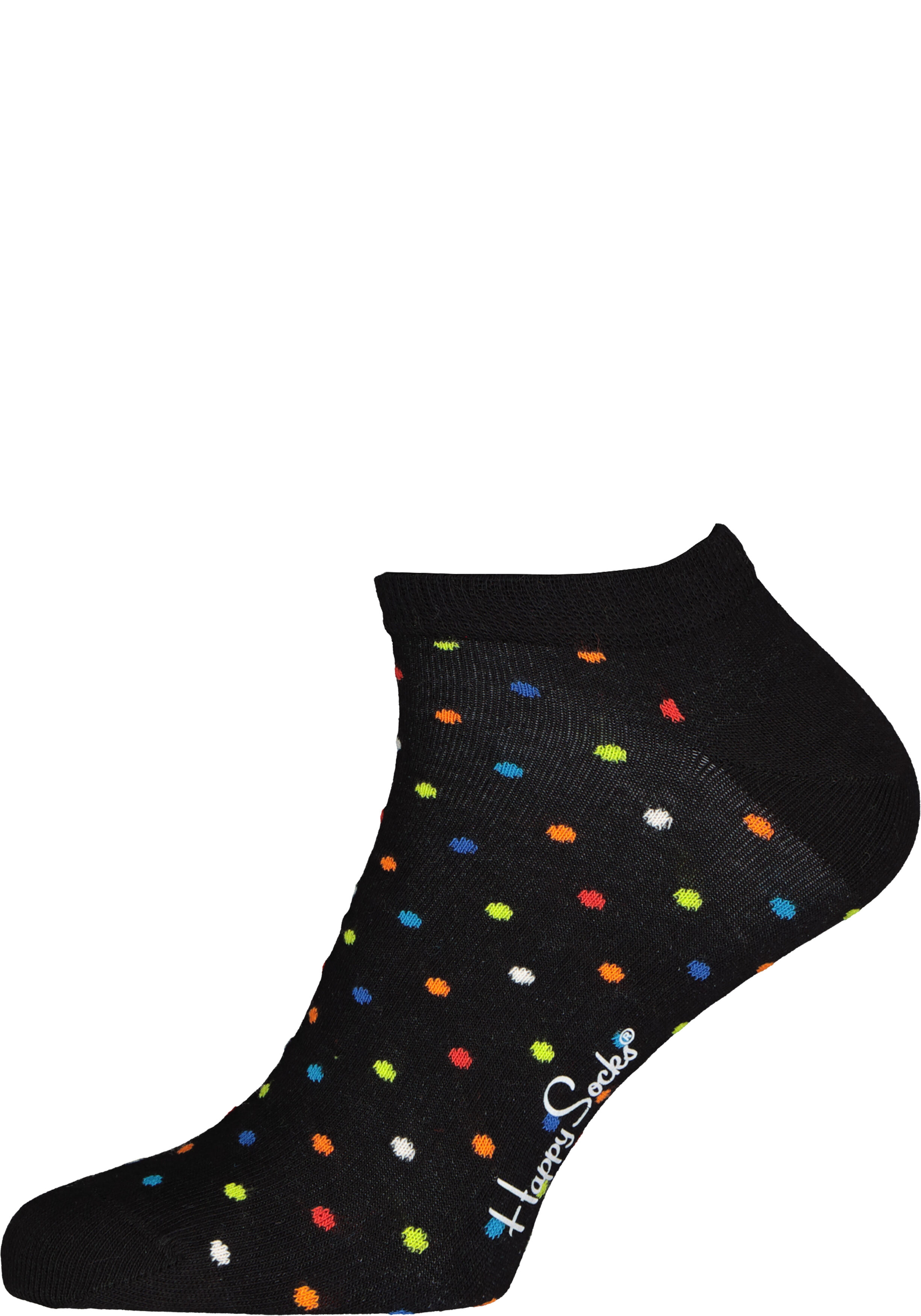 Happy Socks Mini Dot Low Sock (2-pack), zwart met kleur