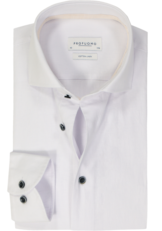 Profuomo slim fit heren overhemd, Oxford, wit Profuomo slim fit heren overhemd, Oxford, wit