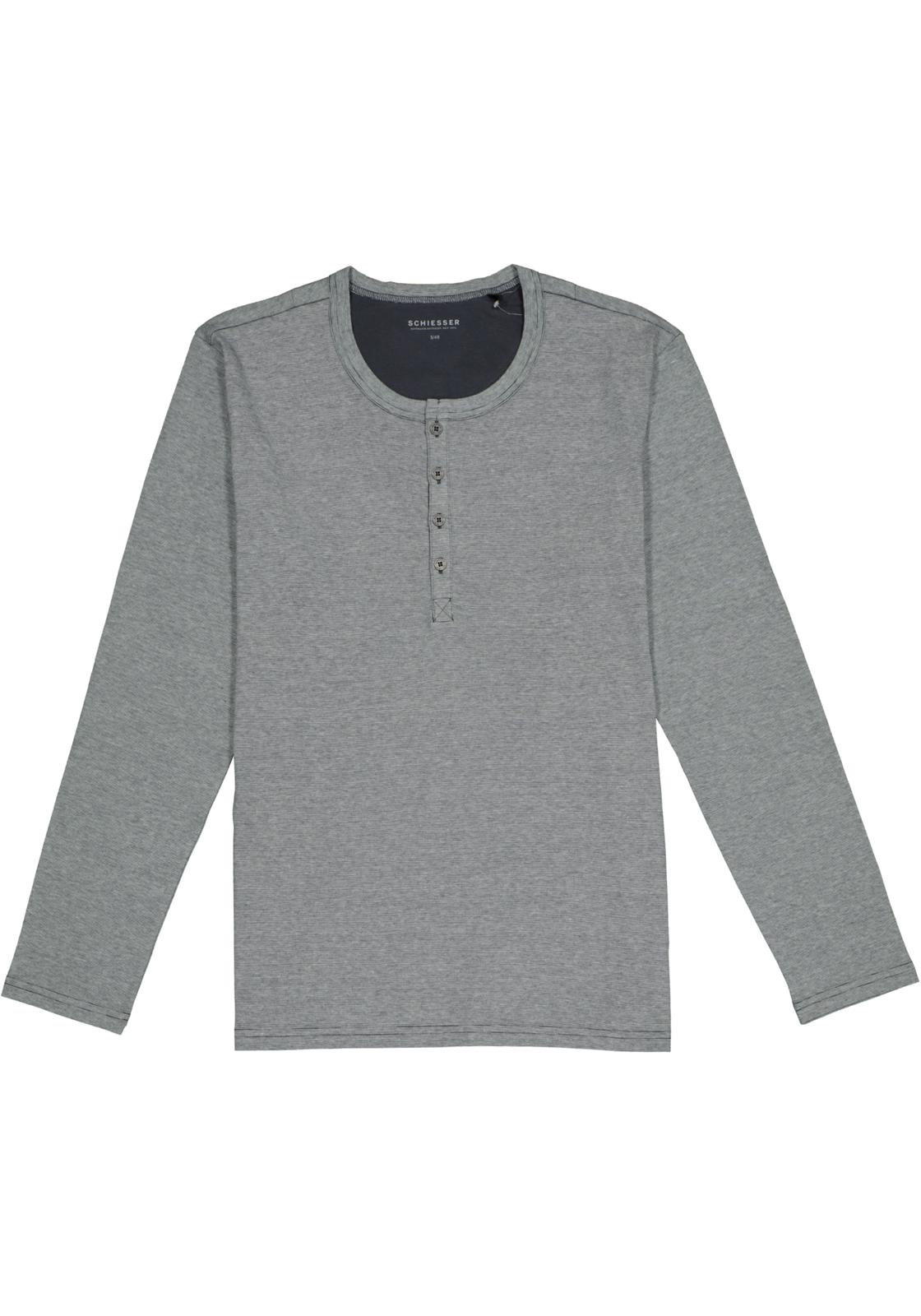 2-4007064784095_schiesser-pyjama_HR SCHIESSER heren pyjama, O-hals met knoopjes, grijs