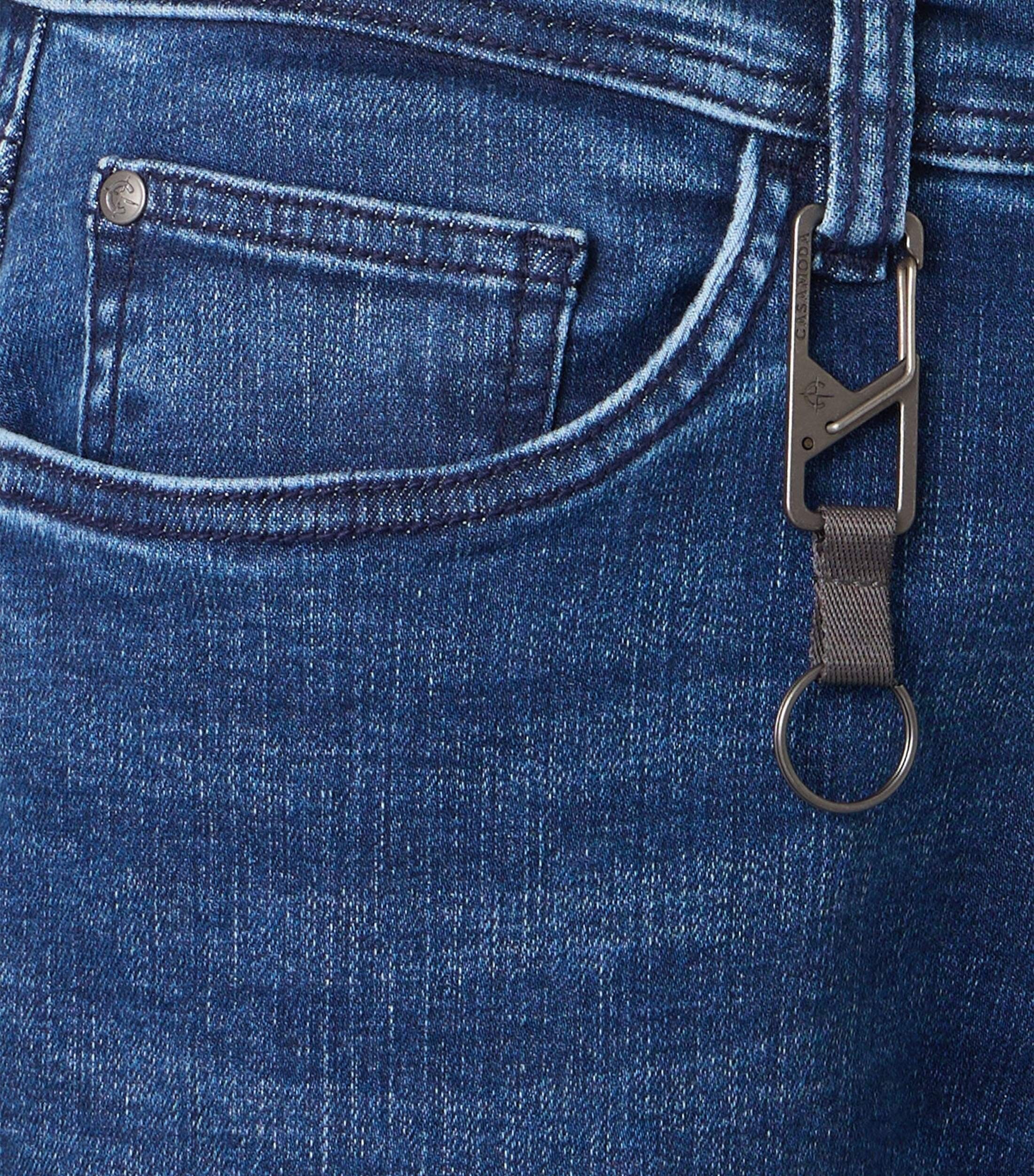 CASA MODA jeans shorts STEVE, heren 5-pocket korte spijkerbroek, blauw