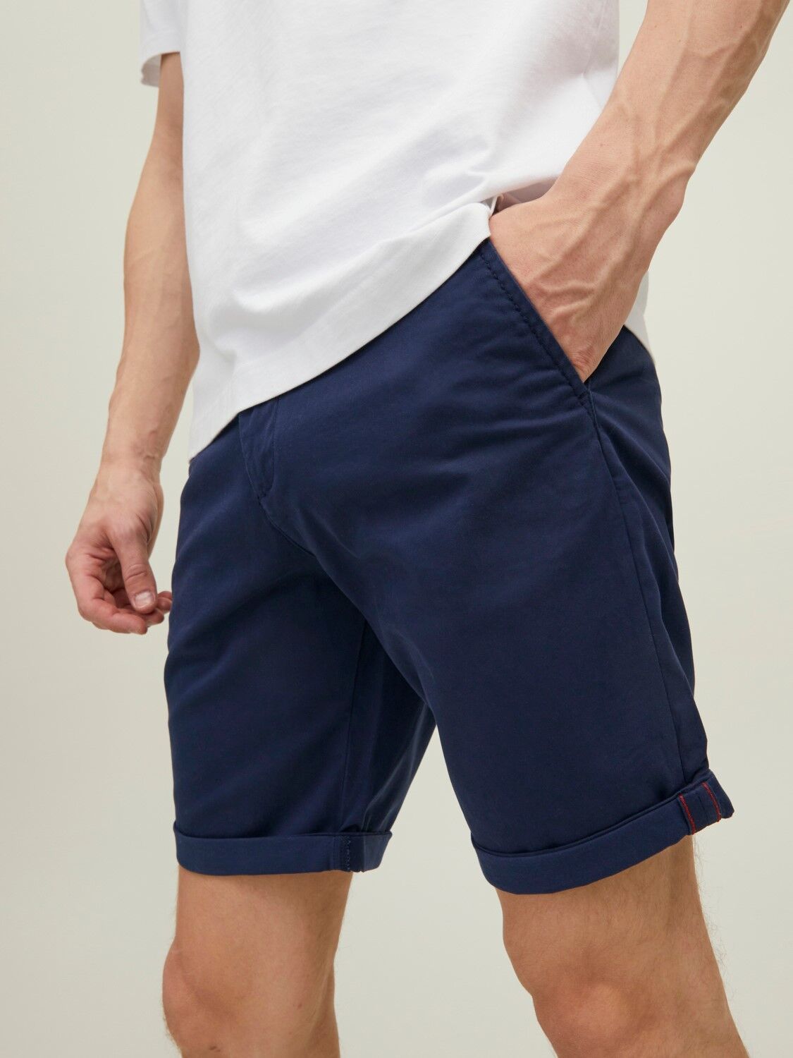 JACK & JONES Bowie Shorts Solid regular fit, heren chino korte broek, blauw