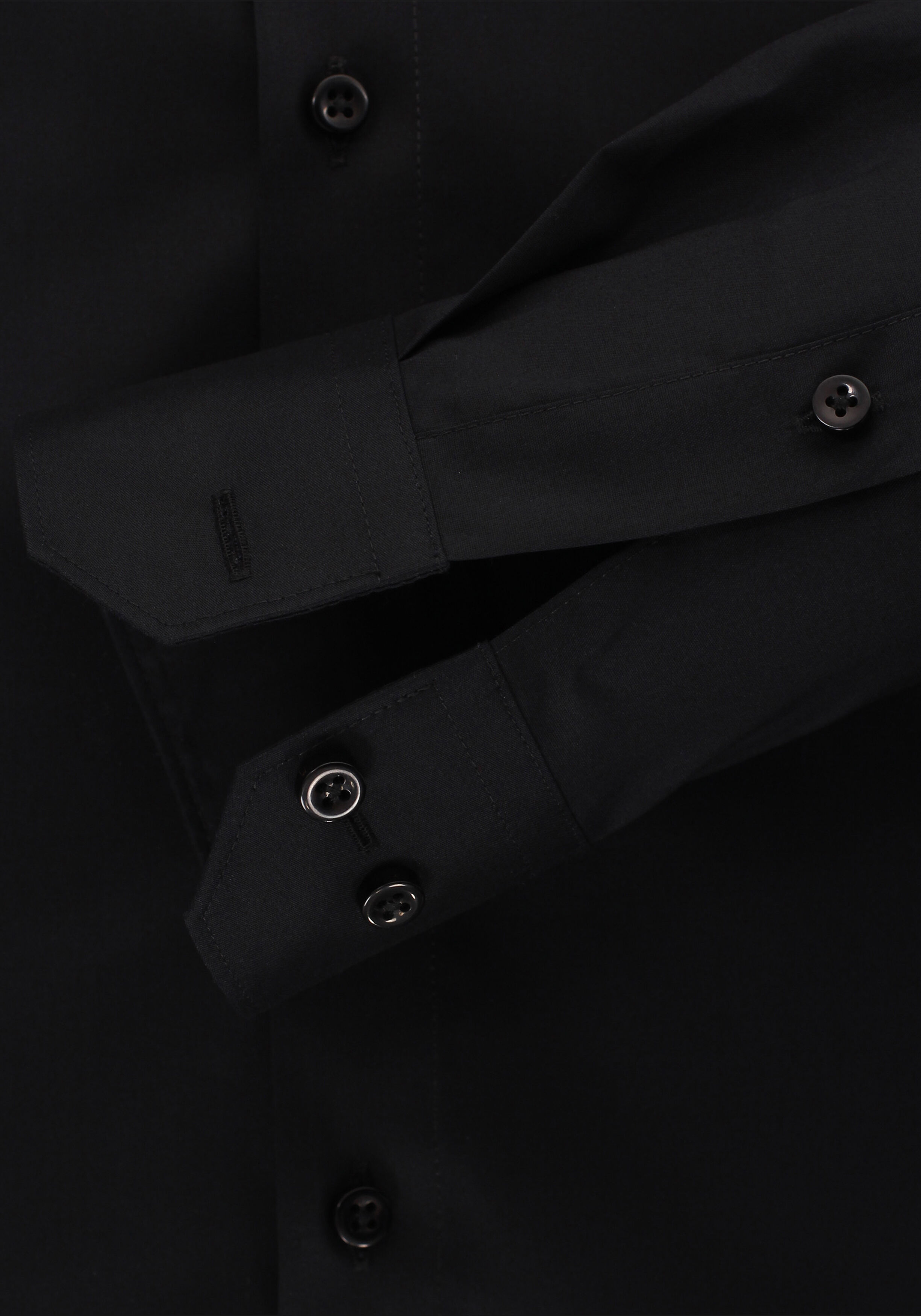 Redmond slim fit overhemd, zwart