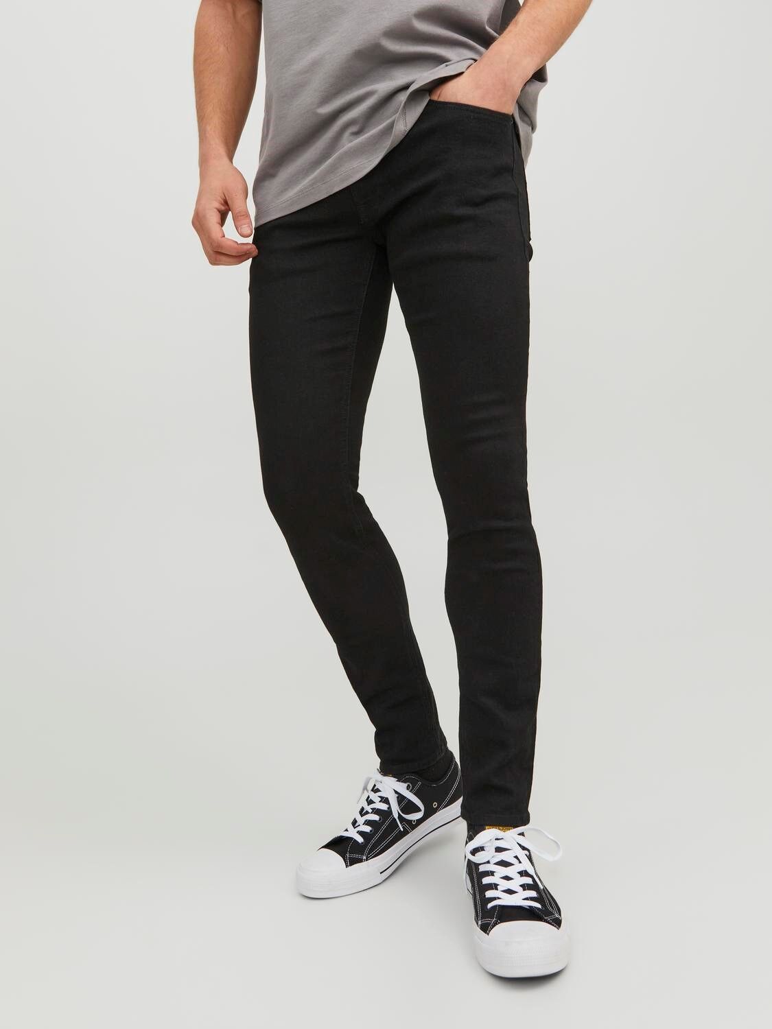 JACK & JONES Liam Original loose fit, heren jeans, zwart denim