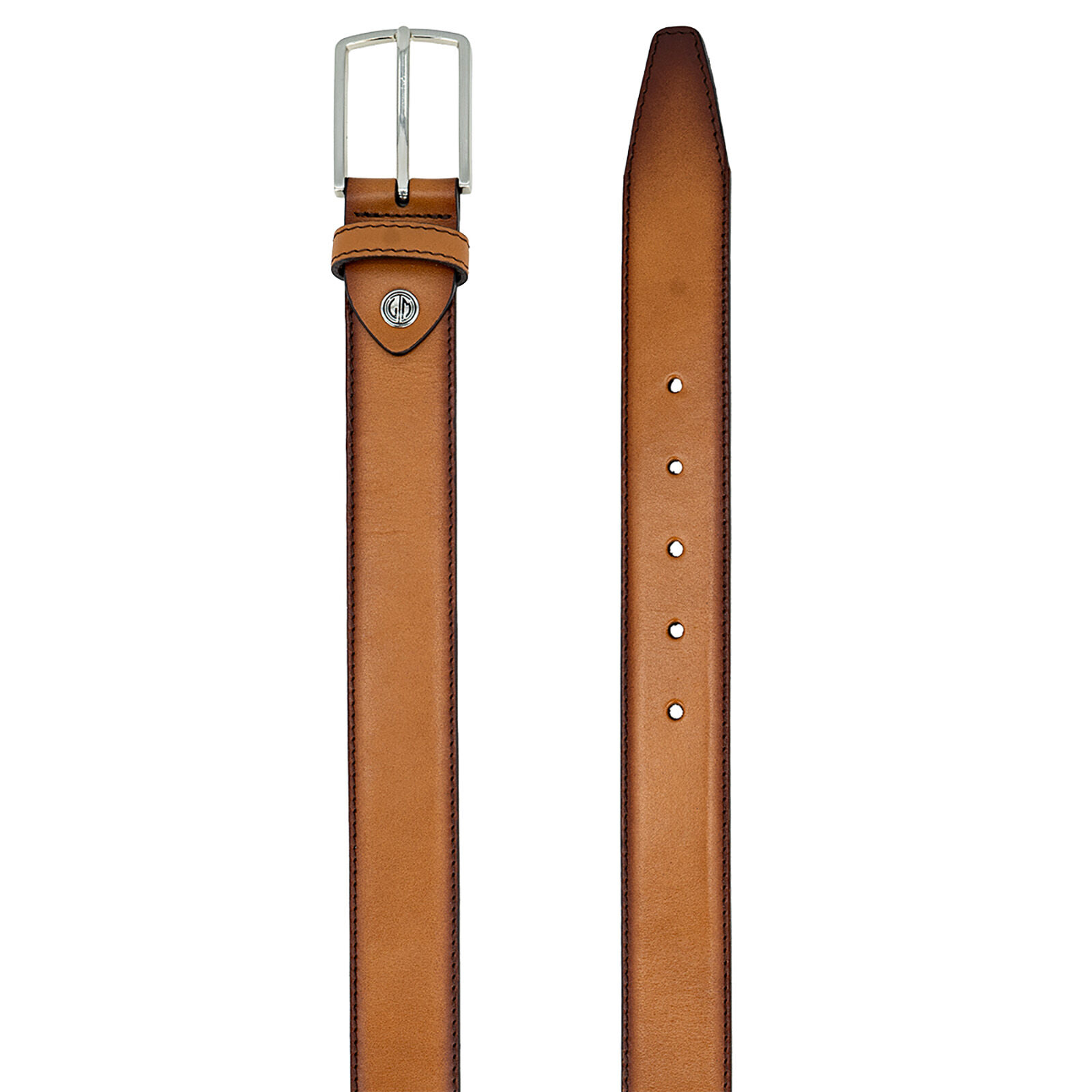 LINDENMANN leren heren riem, cognac