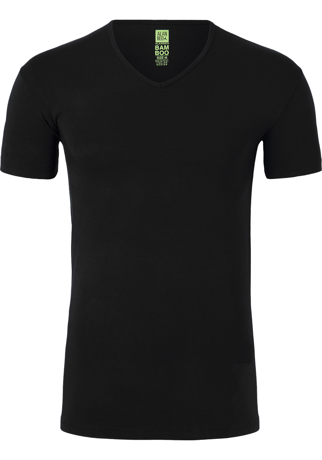 baltimora_zwart1 ALAN RED T-shirt Baltimora bamboo (1-pack), V-hals stretch, zwart