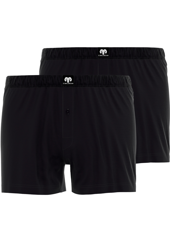 Ceceba heren boxershorts wijd (2-pack), zwart Ceceba heren boxershorts wijd (2-pack), zwart