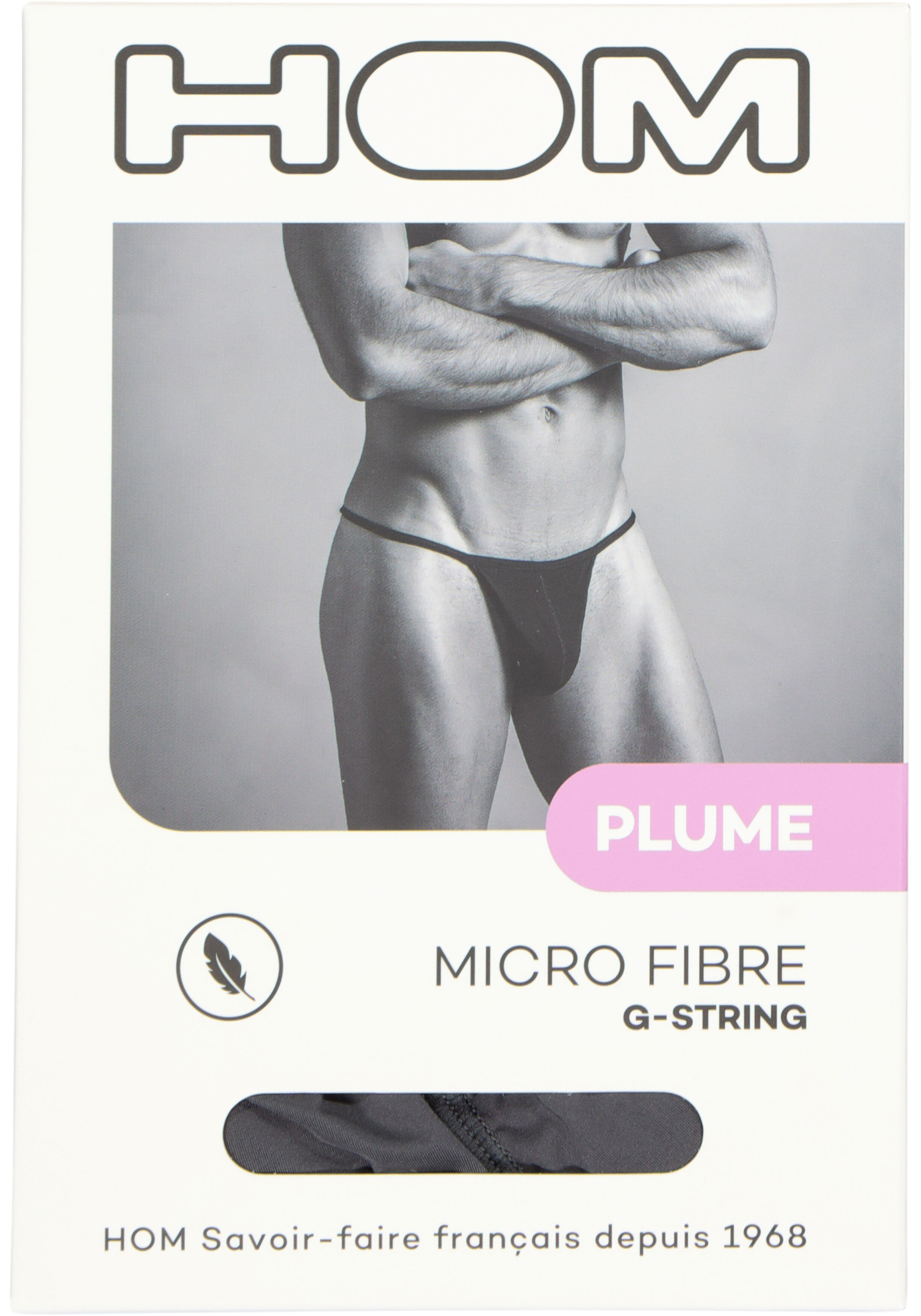 HOM Plume g-string (1-pack), heren string, antraciet grijs