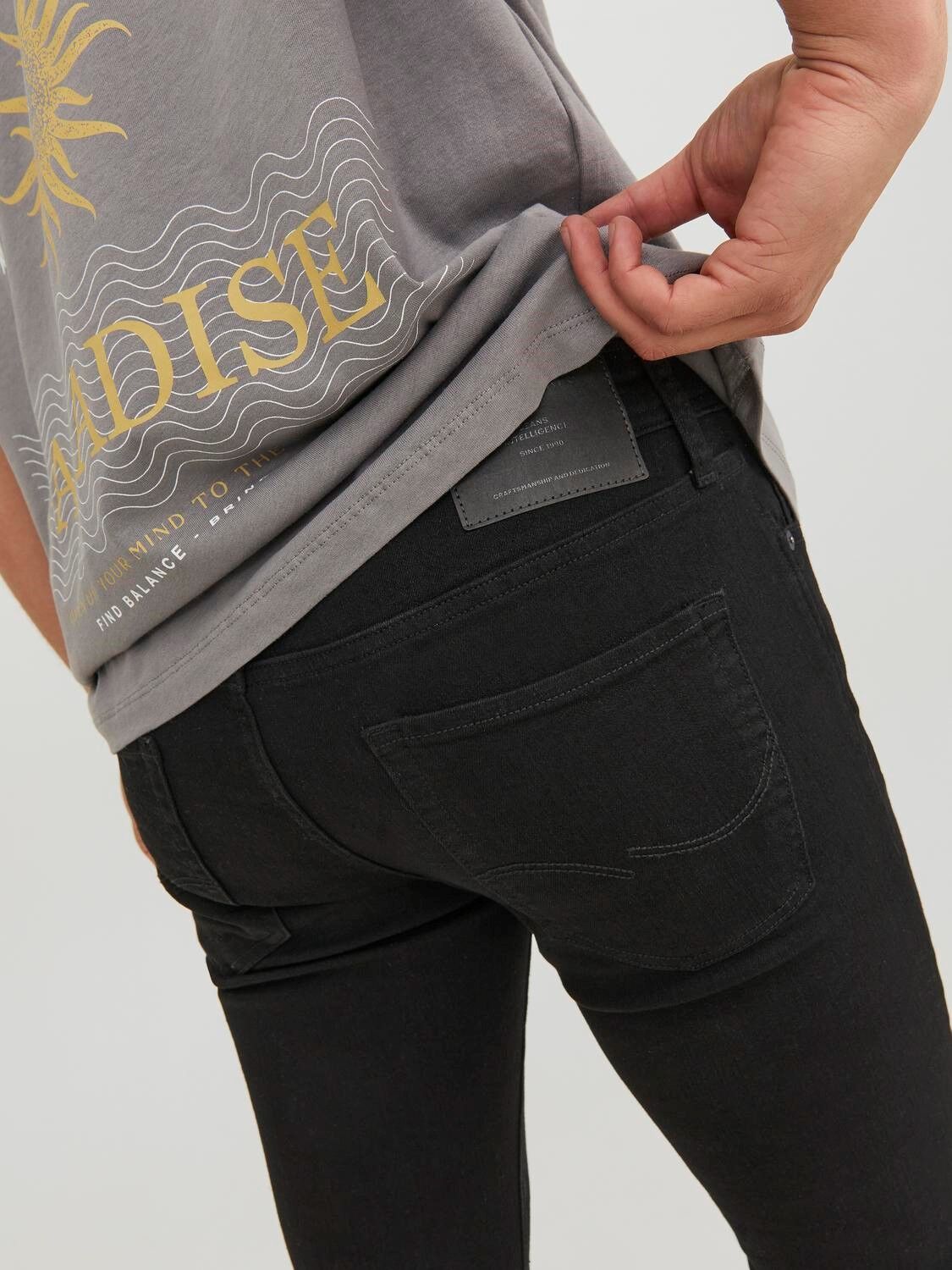 JACK & JONES Liam Original loose fit, heren jeans, zwart denim