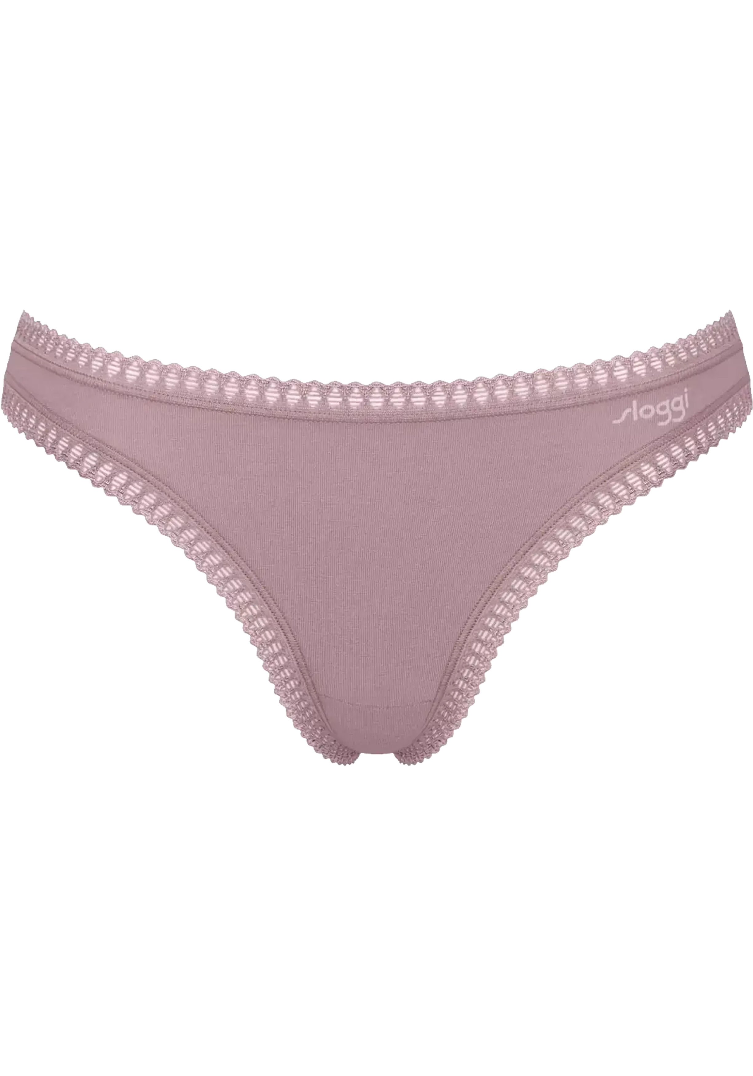 Sloggi Women GO Crush String (3-pack), dames string, lichtroze, mauve, print