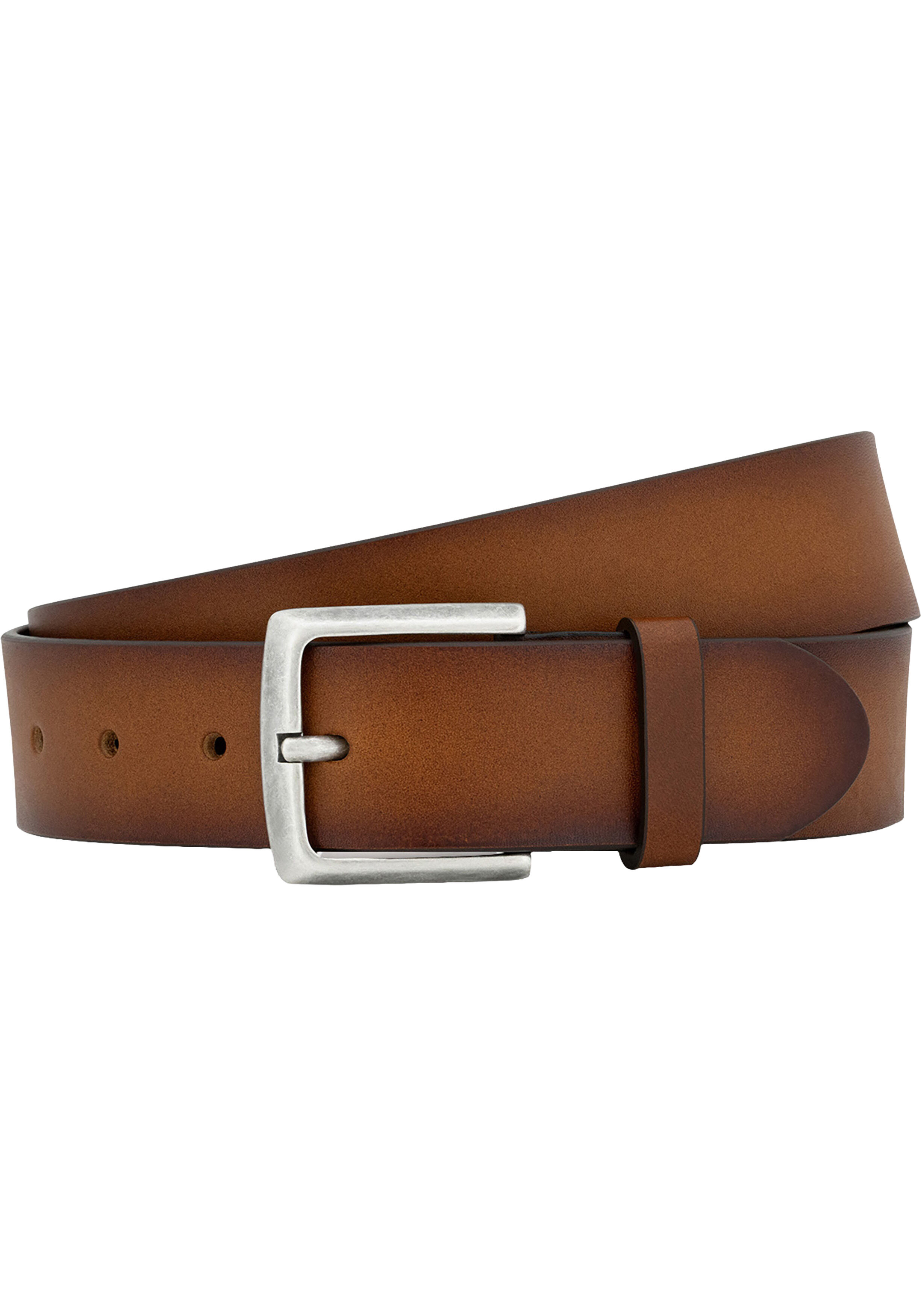 LINDENMANN leren heren riem, cognac