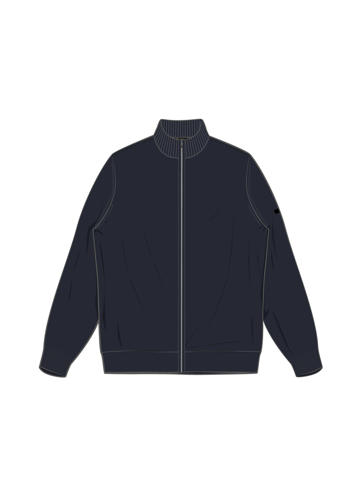 MAERZ Regular Fit heren vest met rits wol, navy blauw