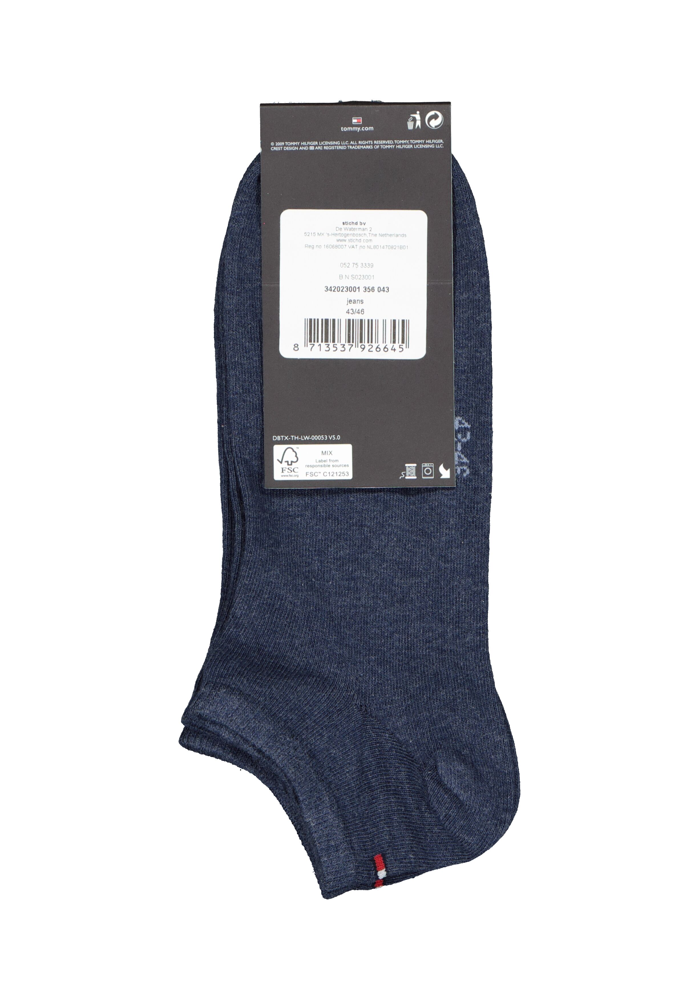 Tommy Hilfiger Sneaker Socks (2-pack), heren enkelsokken katoen, jeans blauw