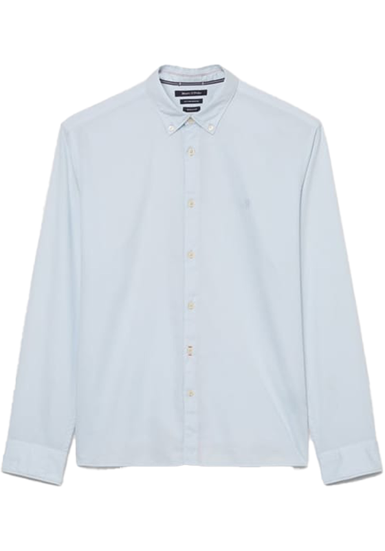 Marc O'Polo relaxed fit heren overhemd, structuur, lichtblauw Marc O'Polo relaxed fit heren overhemd, structuur, lichtblauw