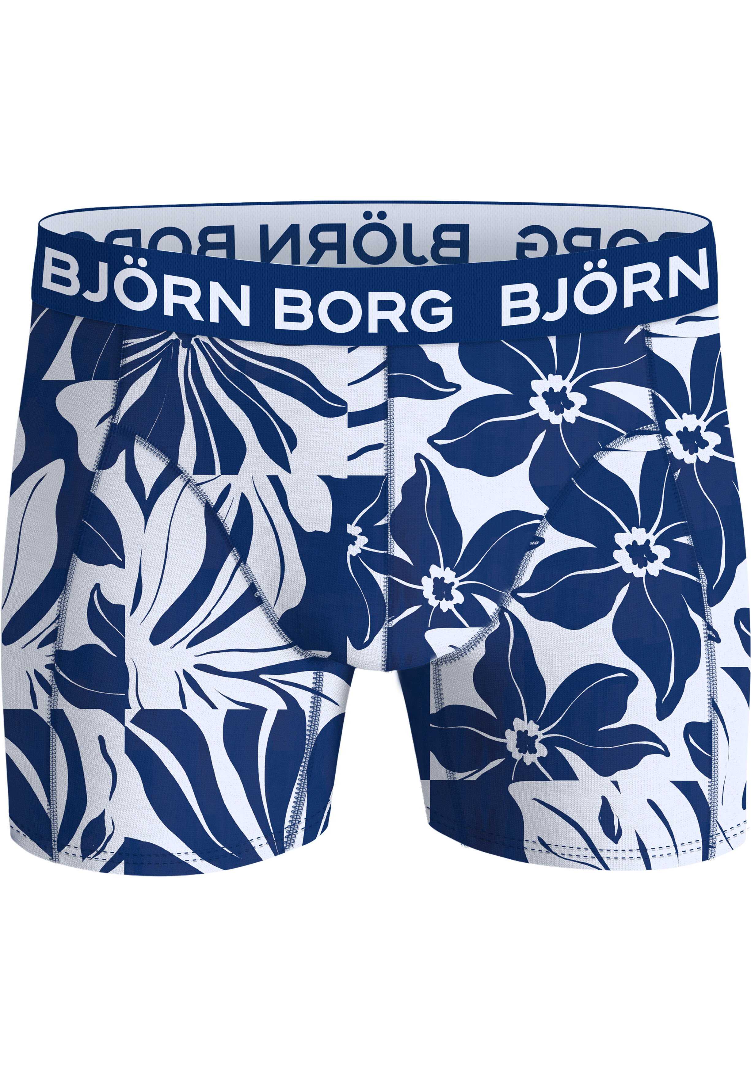 Bjorn Borg Bamboo Cotton Blend boxers, heren boxers normale lengte (3-pack), zwart, print, blauw