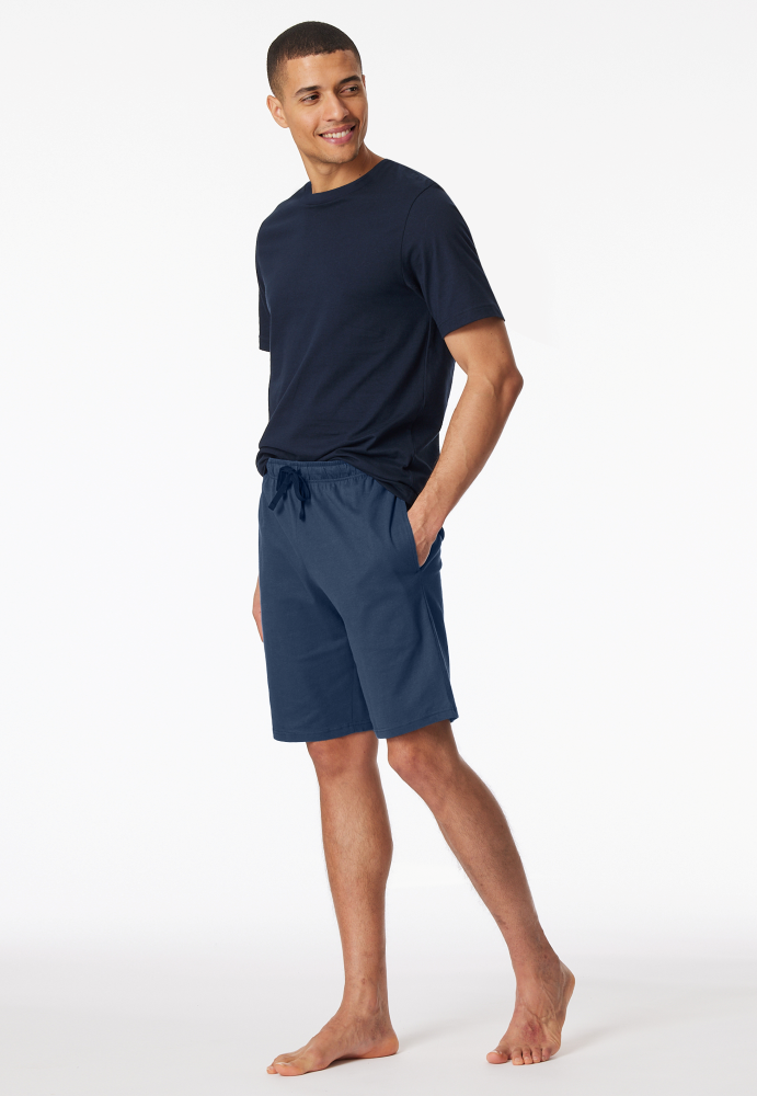 SCHIESSER Mix + Relax Short, heren korte pyjama- of loungebroek, royaalblauw dessin