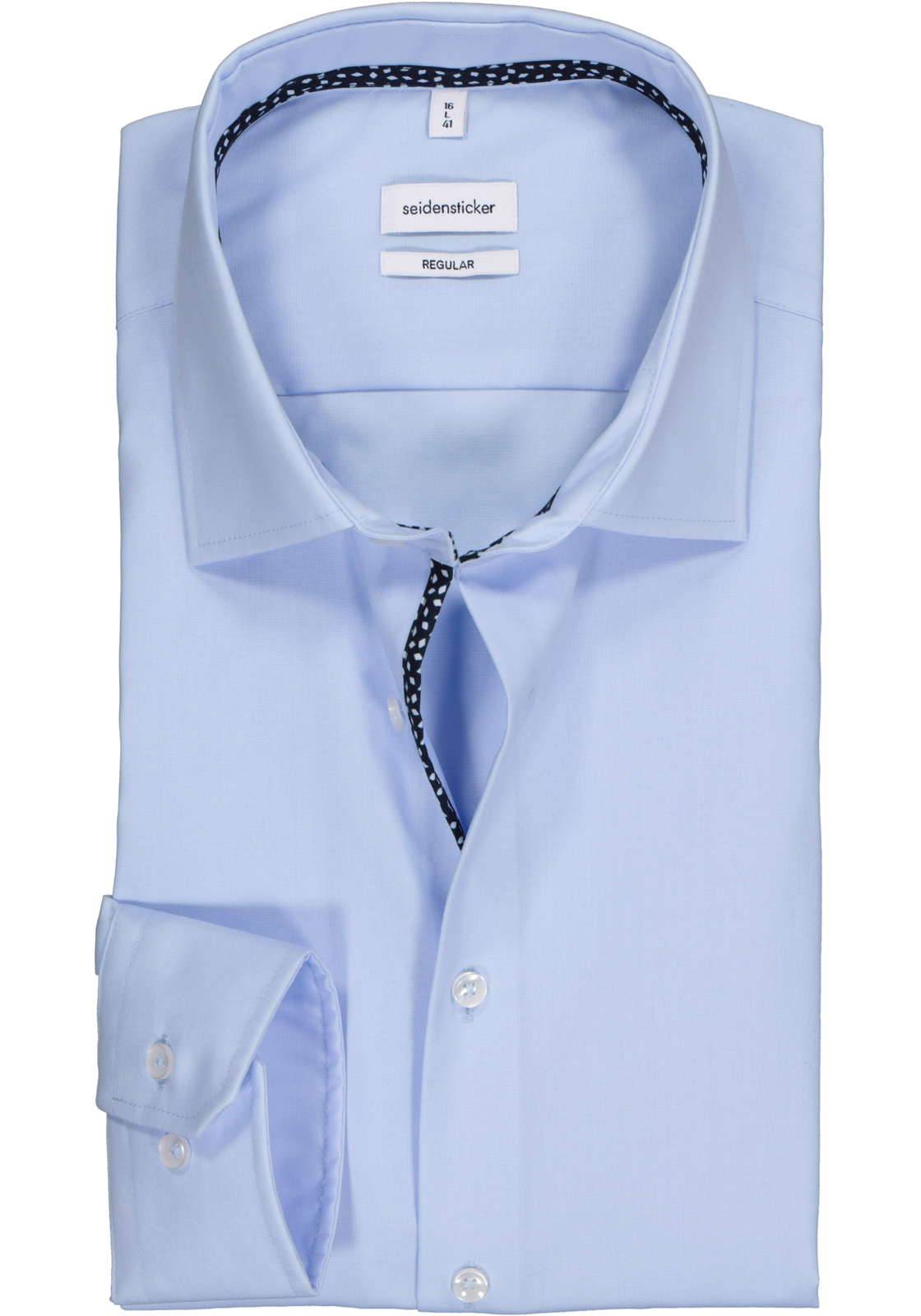 Seidensticker regular fit overhemd, lichtblauw (contrast) Seidensticker regular fit overhemd, lichtblauw (contrast)