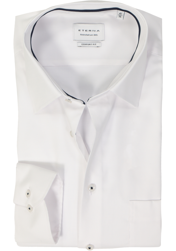 ETERNA comfort fit overhemd, natte, wit ETERNA comfort fit overhemd, natte, wit