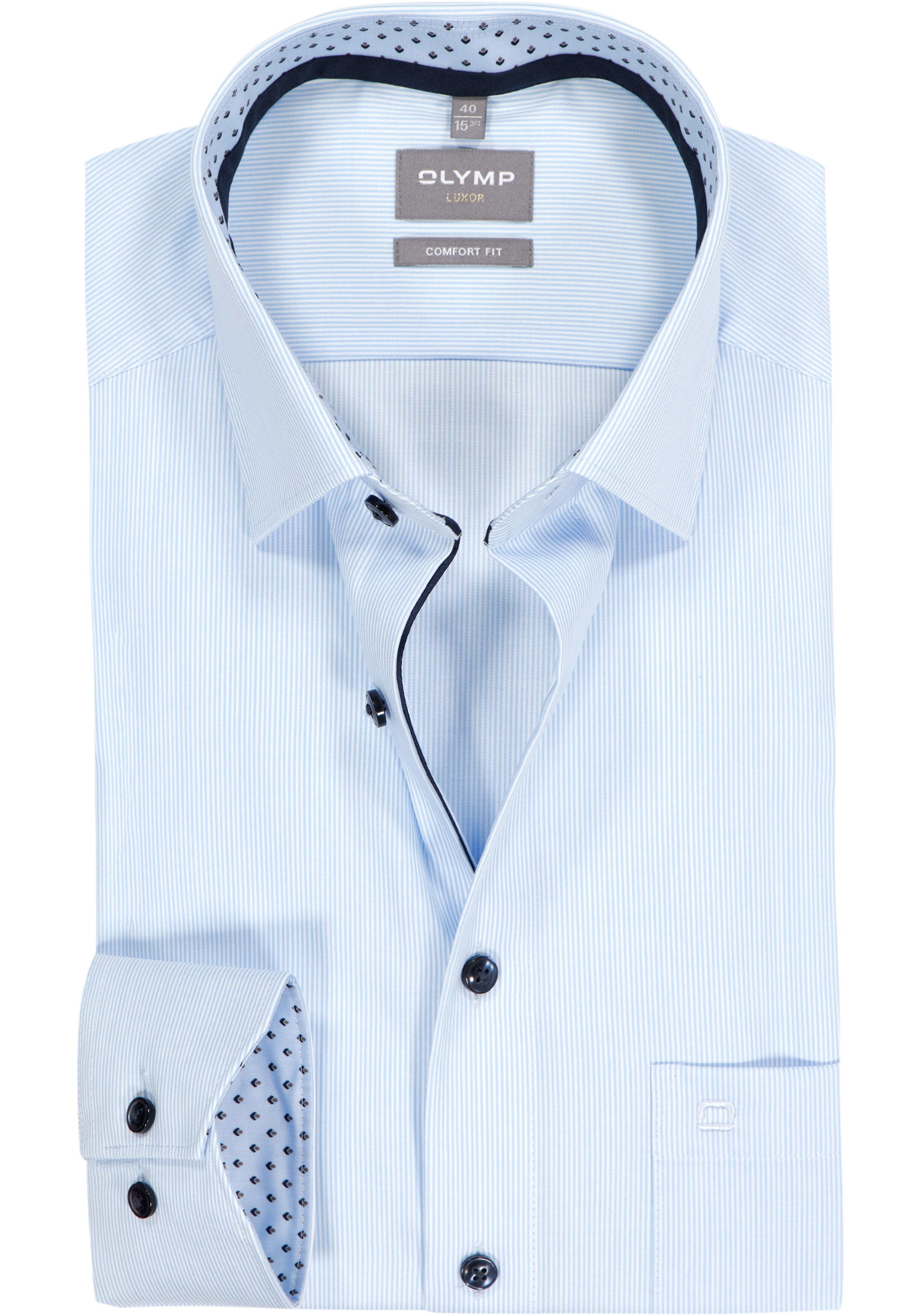 OLYMP Luxor comfort fit overhemd, twill, lichtblauw