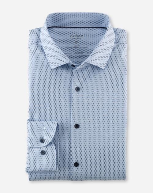OLYMP 24/7 Level 5 body fit overhemd, popeline, bleu dessin