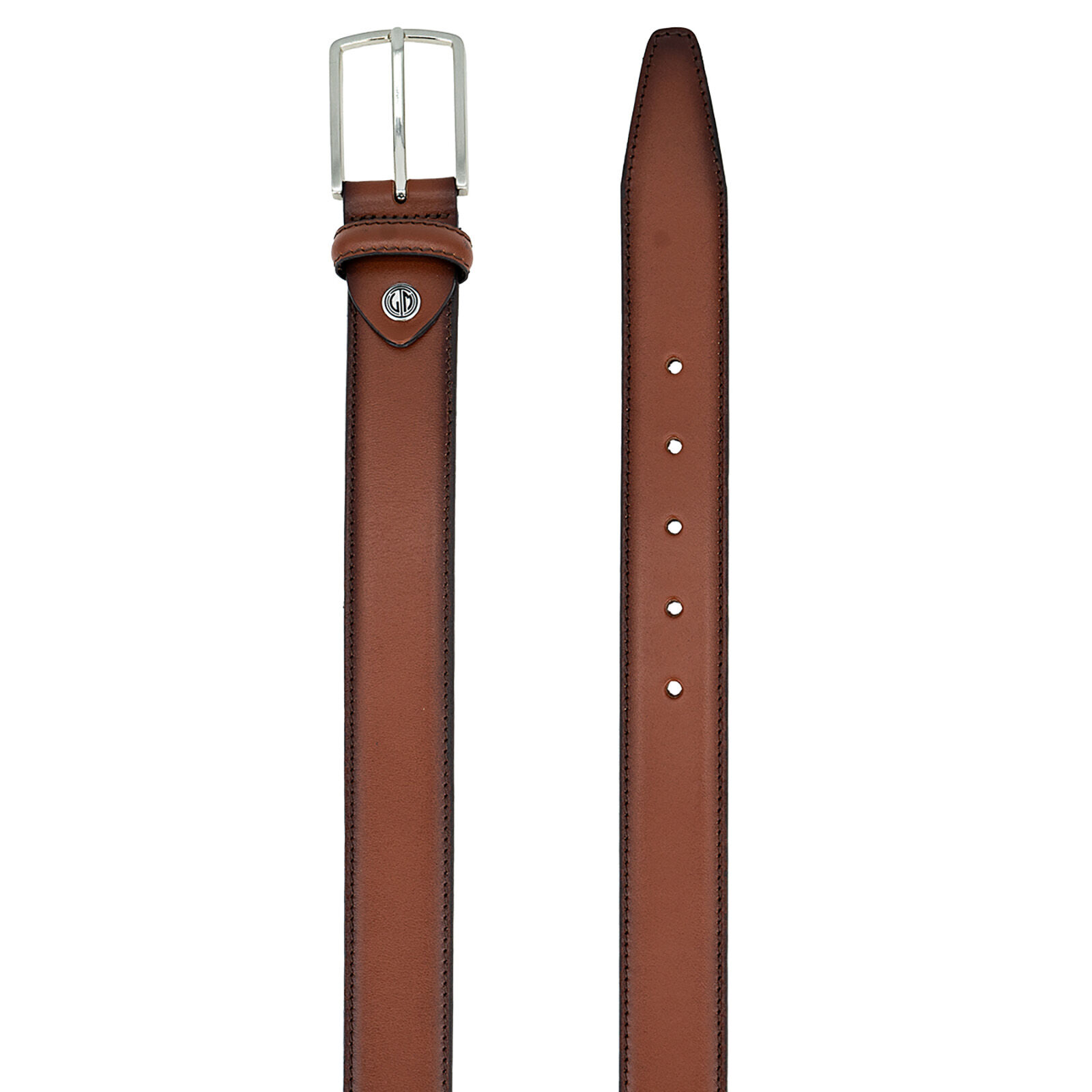 LINDENMANN leren heren riem, donker cognac