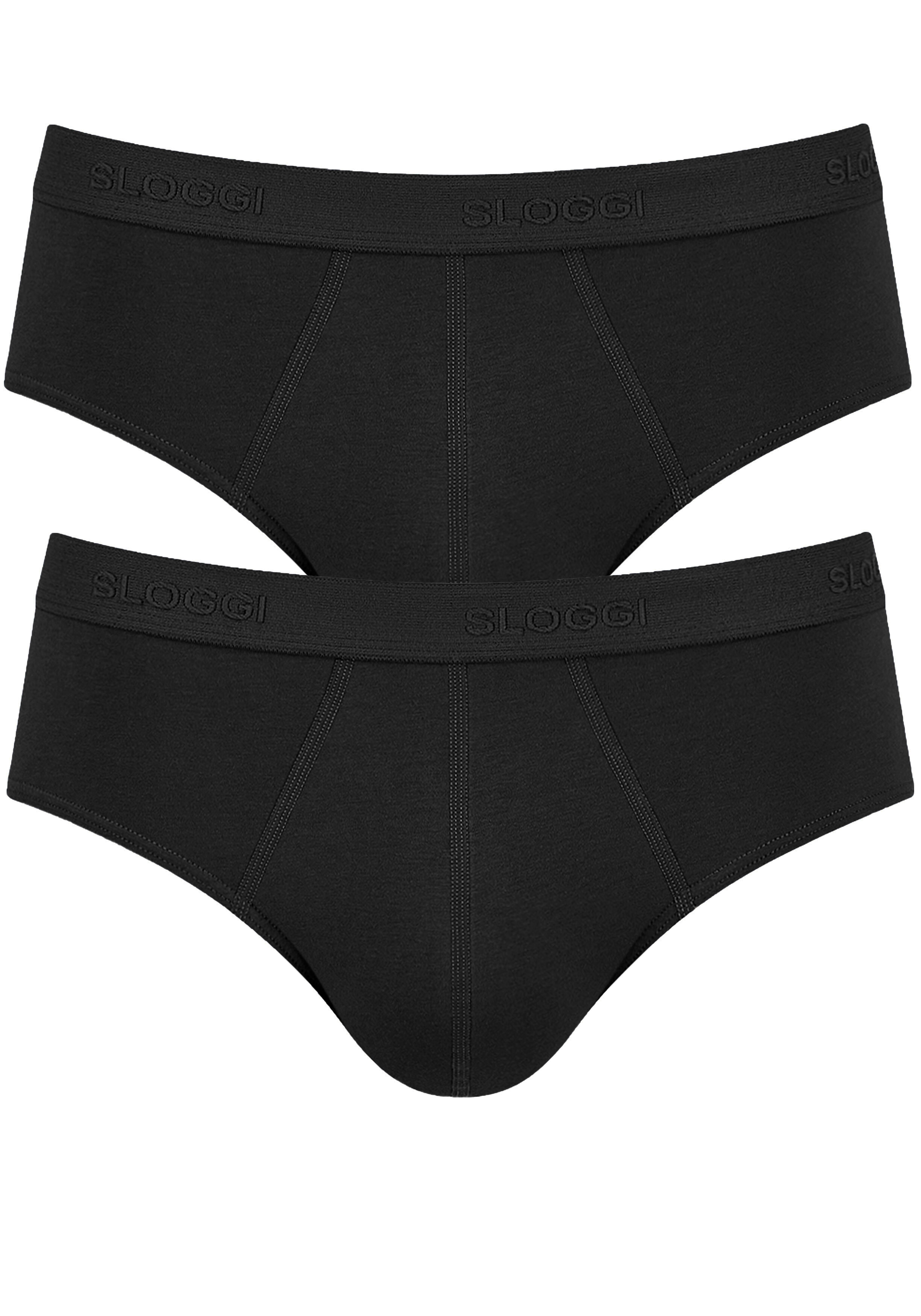Sloggi Men 24/7 Midi, heren slips (2-pack), zwart