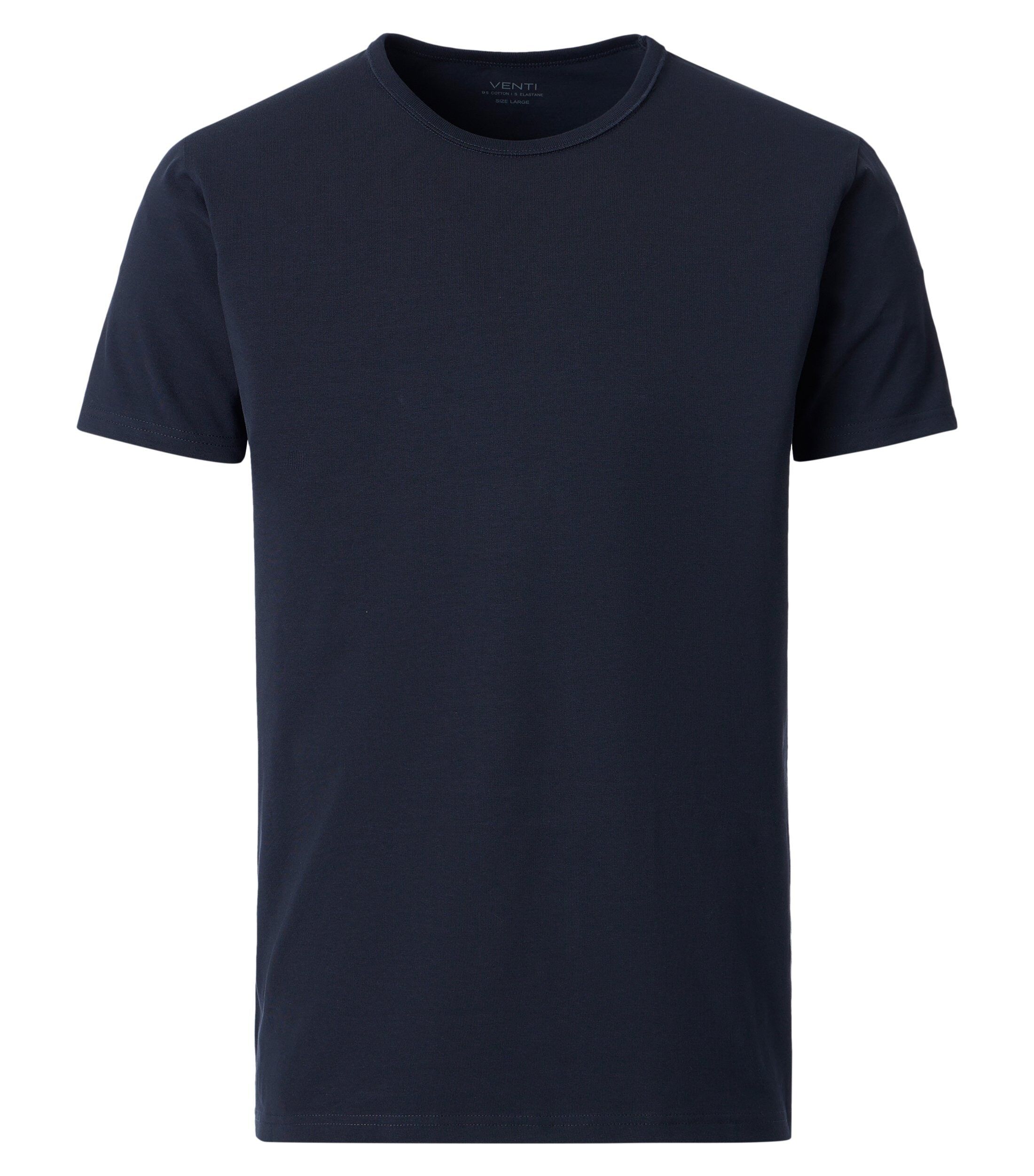 VENTI modern heren T-shirt (2-pack), donkerblauw