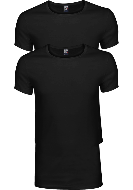 ALAN RED T-shirts James (2-pack), diepe O-hals, zwart ALAN RED T-shirts James (2-pack), diepe O-hals, zwart