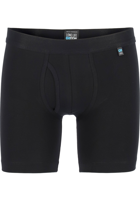 SCHIESSER Long Life Cotton shorts (1-pack), lang met gulp, zwart SCHIESSER Long Life Cotton shorts (1-pack), lang met gulp, zwart