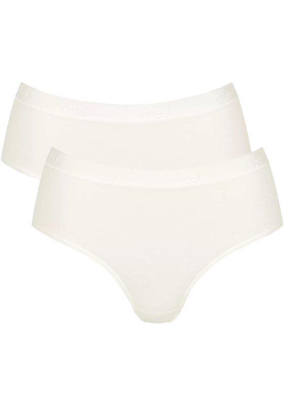 Sloggi Women GO Casual Midi (2-pack), dames slip, wit Sloggi Women GO Casual Midi (2-pack), dames slip, wit