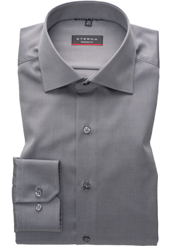 ETERNA modern fit overhemd, twill, antraciet grijs ETERNA modern fit overhemd, twill, antraciet grijs