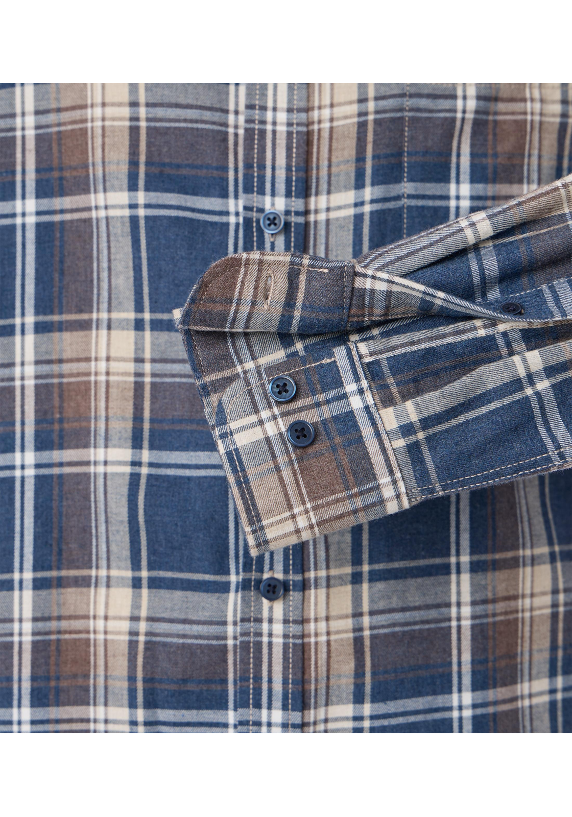 CASA MODA Sport casual fit overhemd, flanel, blauw geruit - 444308300-100 CASA MODA Sport casual fit overhemd, flanel, blauw geruit - 444308300-100