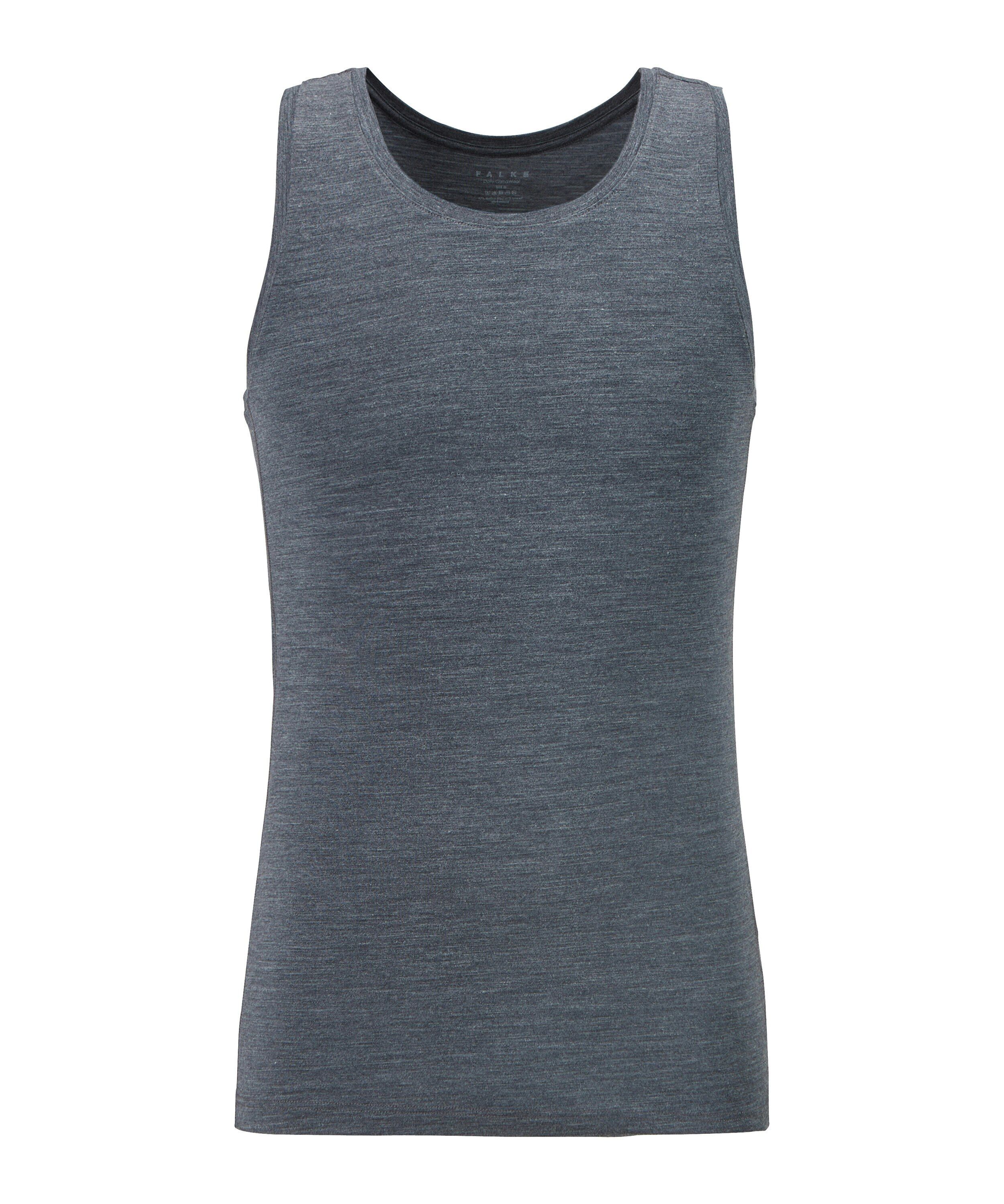 FALKE heren top Daily Climawool, singlet, donkergrijs (dark grey -heather)
