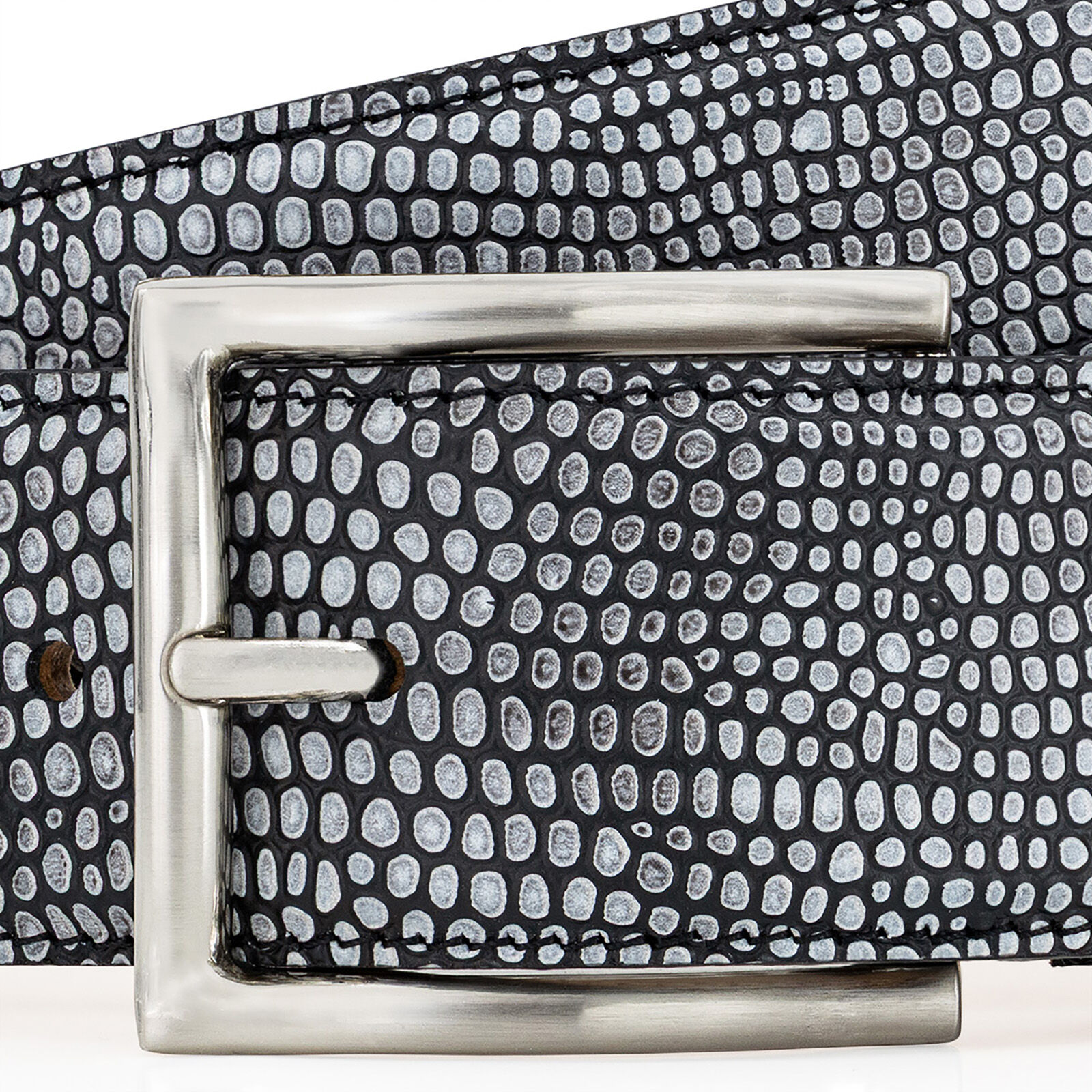 LINDENMANN leren heren riem, grijs